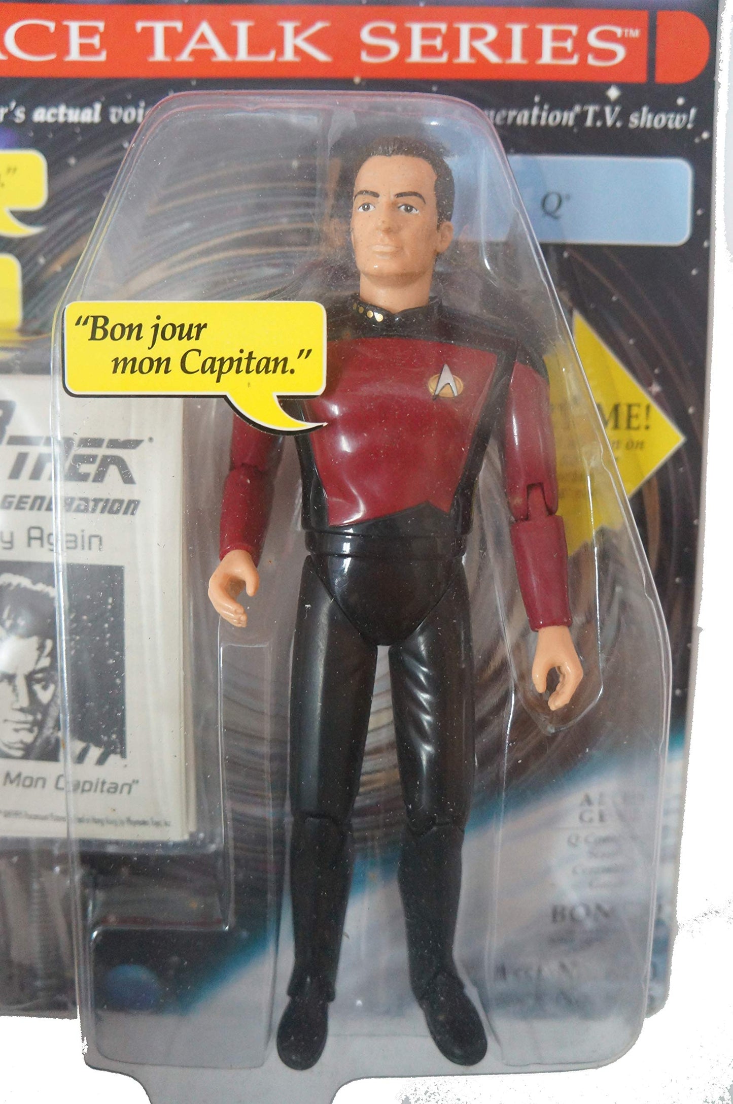 Vintage Playmates 1995 Star Trek The Next Generation Space Talk Series Q Talking Action Figure - Brand New Factory Sealed Shop Stock Room Find