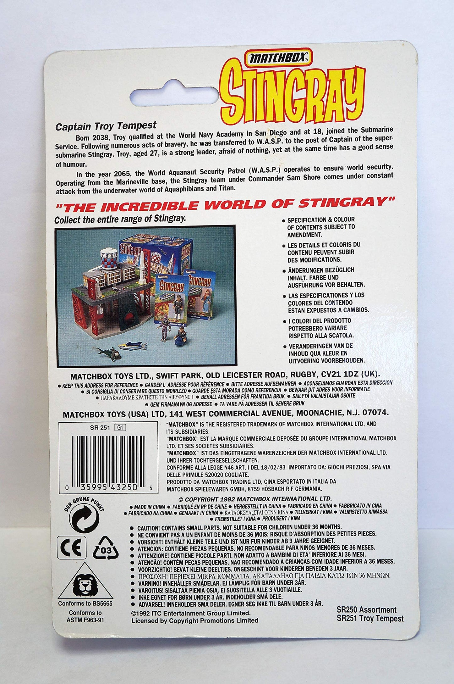 Vintage 1992 Gerry Andersons Stingray Captain Troy Tempest Action Figure - Brand New Factory Sealed Shop Stock Room Find