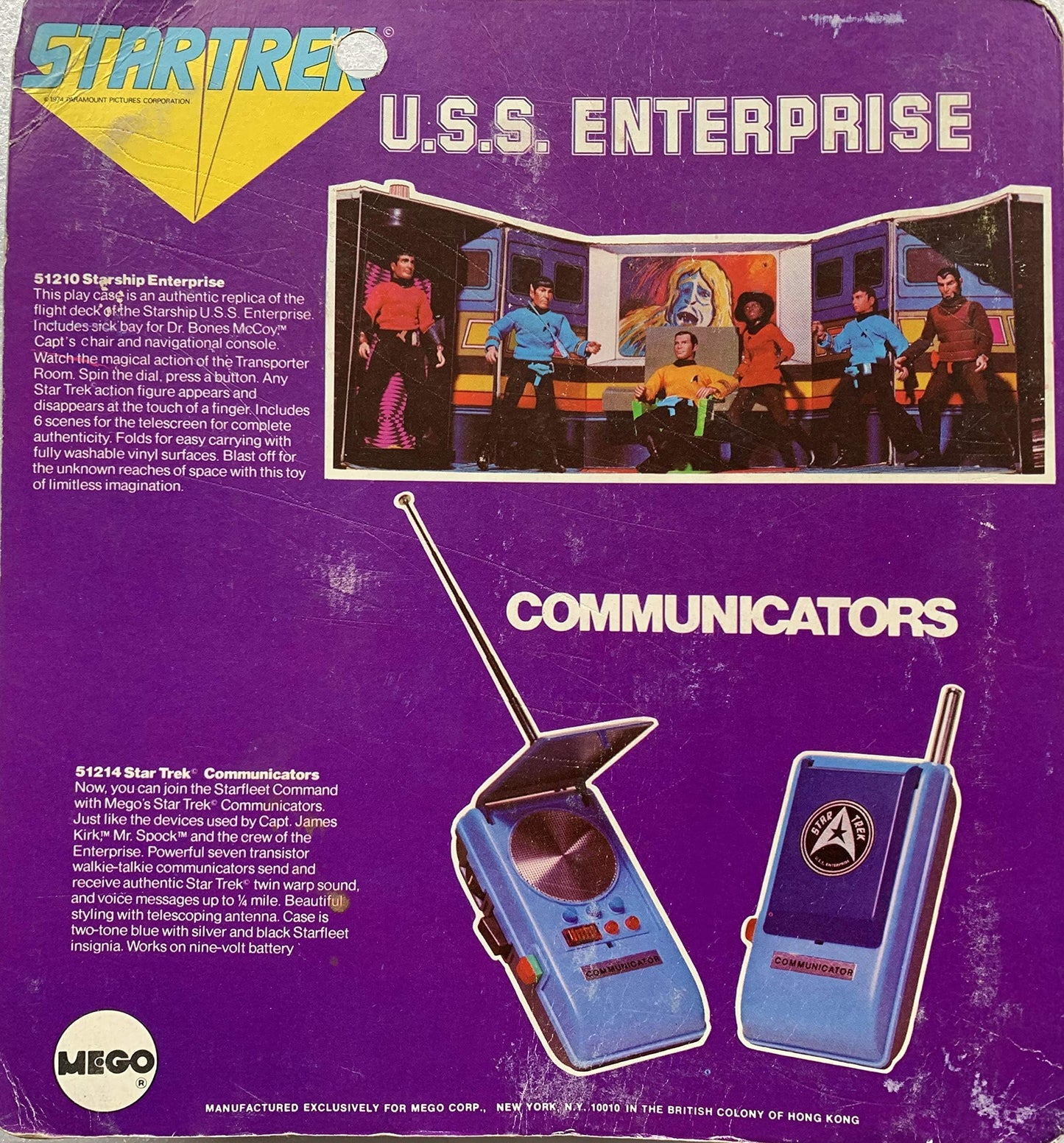 Vintage Star Trek The Original Series Mego Corporation 1974 8 Inch Mr Spock Action Figure On Six Faces Card USS Enterprise Factory Sealed Shop Stock Room Find