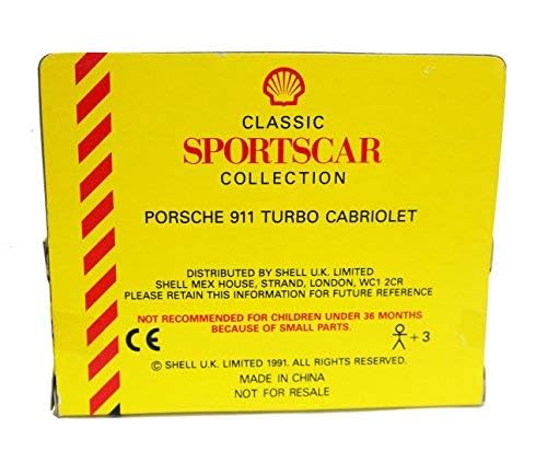 Vintage Shell Classic Sportscar Collection 1:43 Scale Die-Cast 911 Turbo Cabriolet Model Vehicle Mint Condition In Original Box