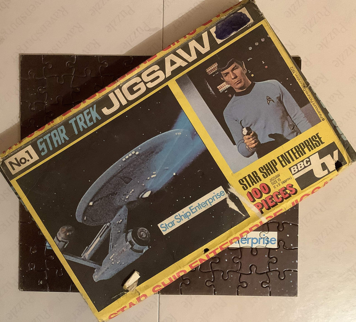 Vintage Star Trek 1972 Pleasure Products Jigsaw Puzzle Number 1 The Star Ship Enterprise Jigsaw In The Original Box
