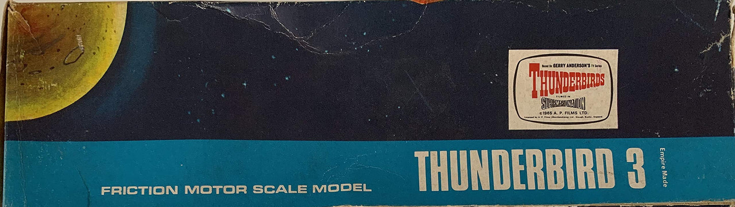 Vintage 1965 JR21 Toys Gerry Andersons Thunderbirds Thunderbird 3 Friction Drive Motor Scale Model By J Rosenthal Toys In The Original Box.
