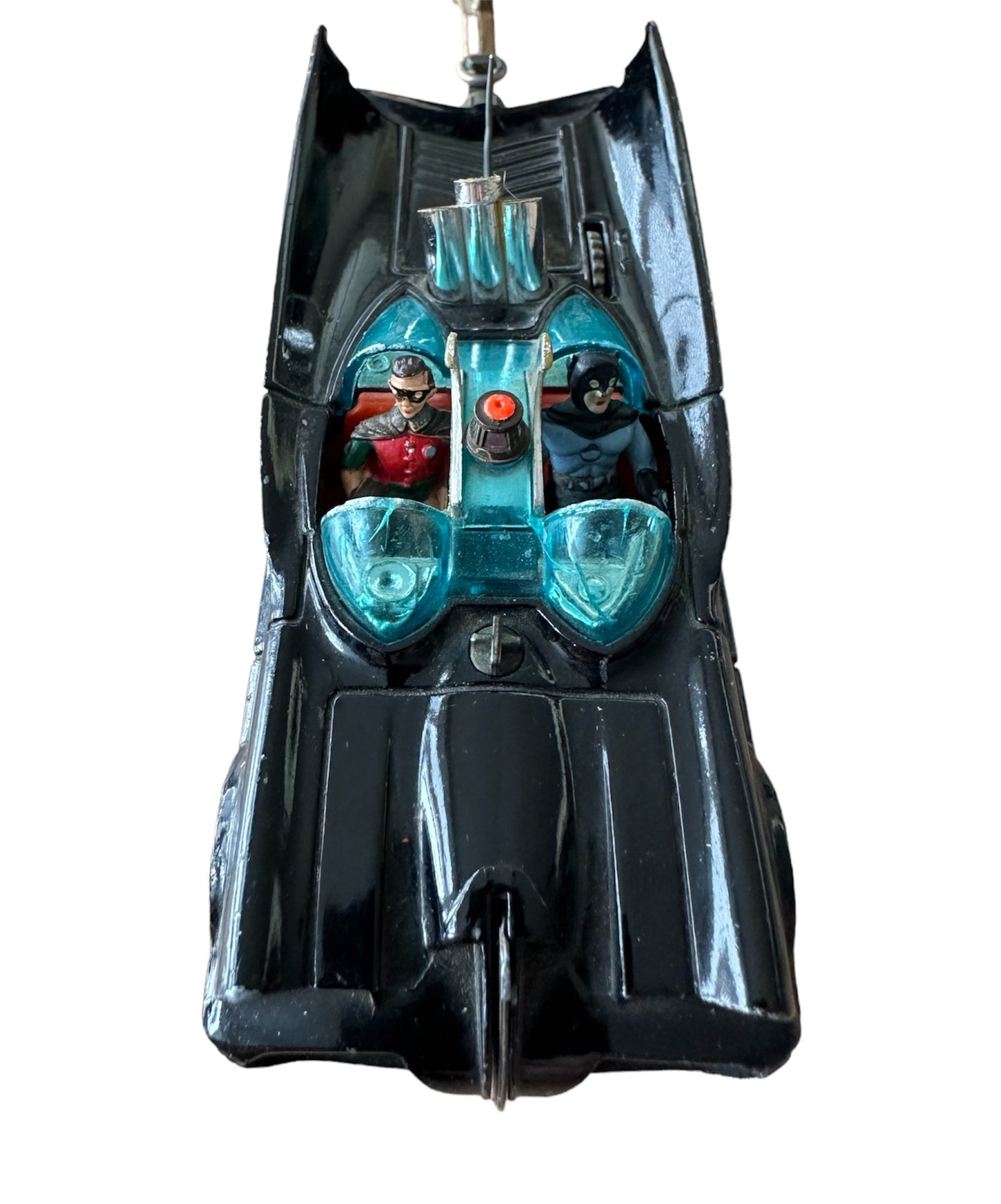 Vintage Corgi 1966 Rocket Firing Batmobile Die-cast Replica Vehicle With Batman And Robin Figures Plus The Batboat And Trailer - Very good Condition