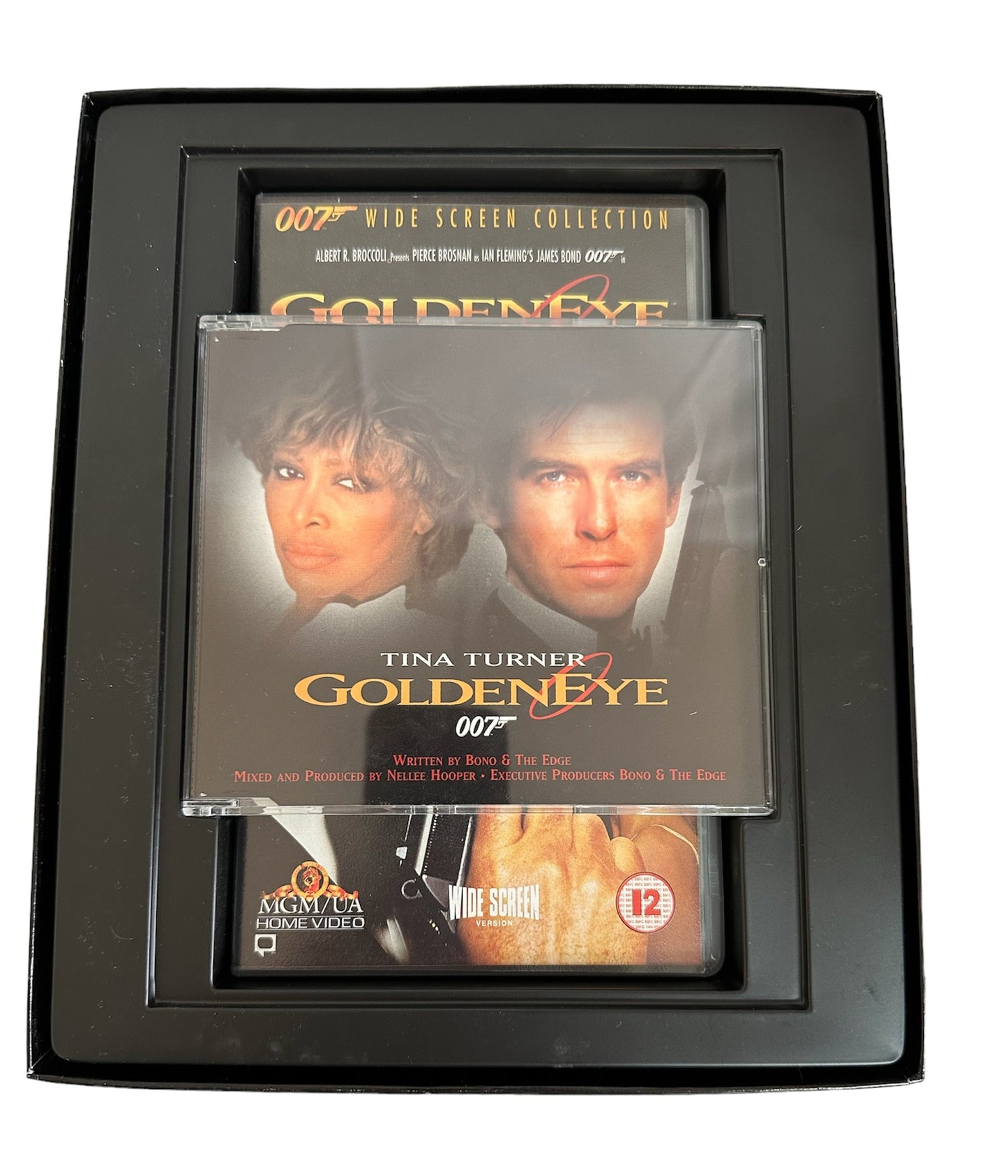 James 007 Bond Goldeneye Limited Edition Gift Set - Includes Goldeneye VHS Wide Screen Version, Goldeneye Inscribed Parker Pen & Tina Turner Goldeneye C.D. Single - Former Shop Counter Display Set