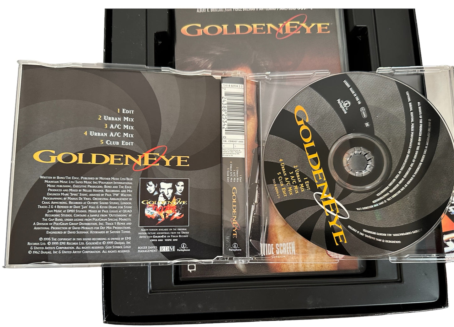 James 007 Bond Goldeneye Limited Edition Gift Set - Includes Goldeneye VHS Wide Screen Version, Goldeneye Inscribed Parker Pen & Tina Turner Goldeneye C.D. Single - Former Shop Counter Display Set