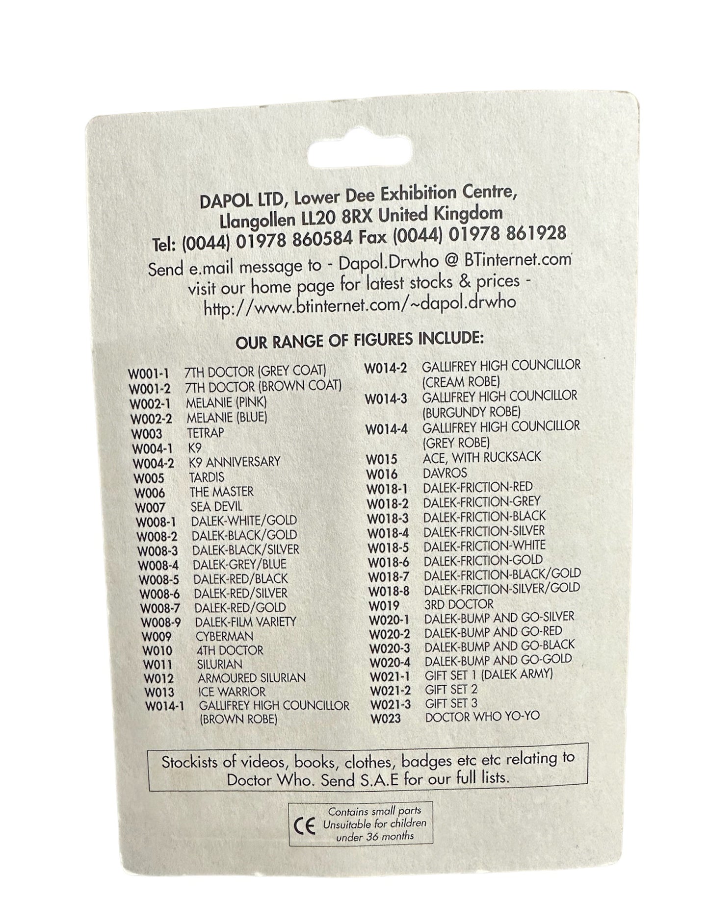 Vintage 1996 Dr Doctor Who Classic The 3rd Doctor Action Figure By Dapol - Mint On Card - Shop Stock Room Find