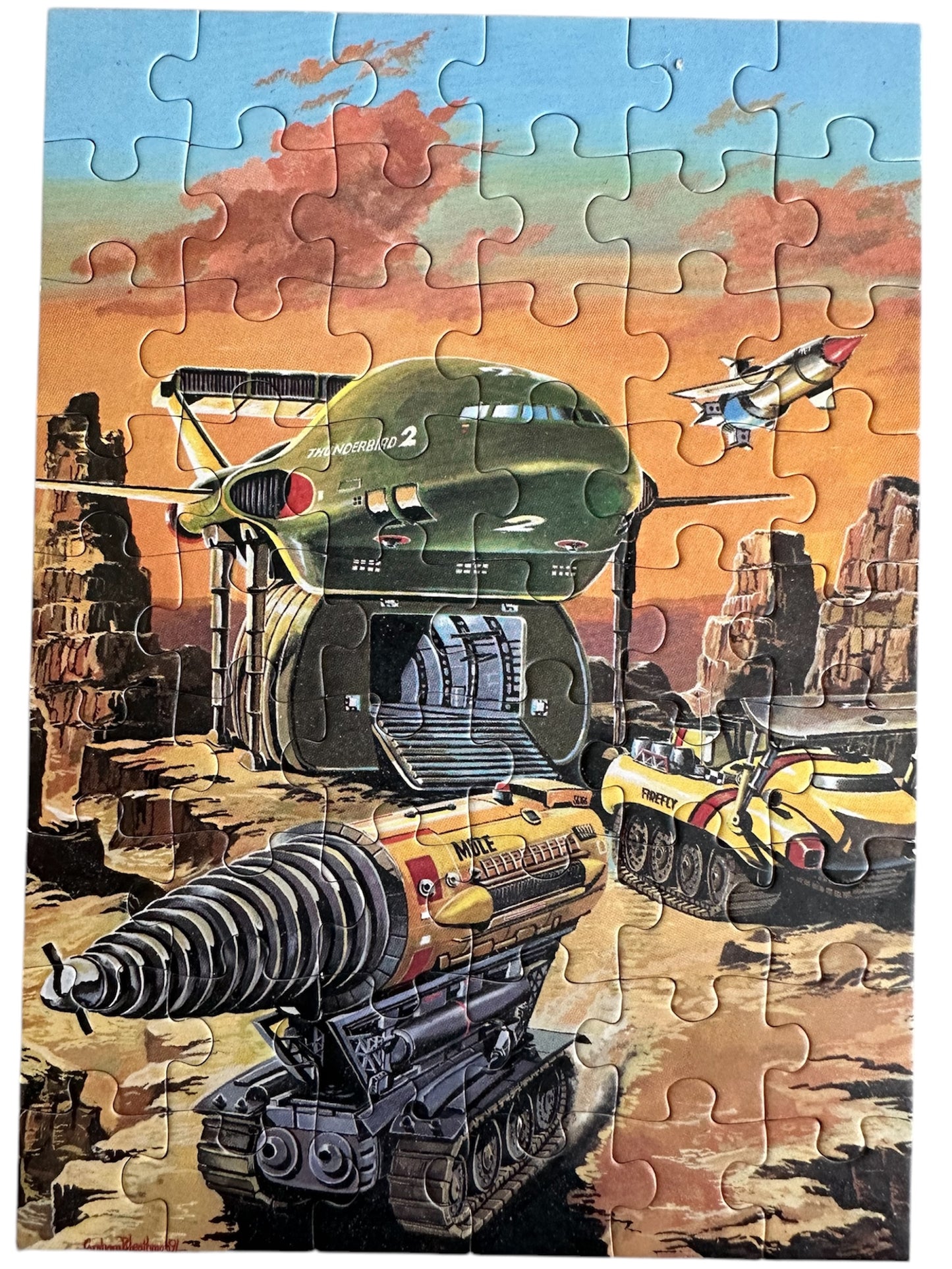 Vintage Kings 1993 Gerry Andersons Thunderbirds - Thunderbird 2 Unloading The Mole And The Firefly - 54 Piece Jigsaw Puzzle - Shop Stock Room Find