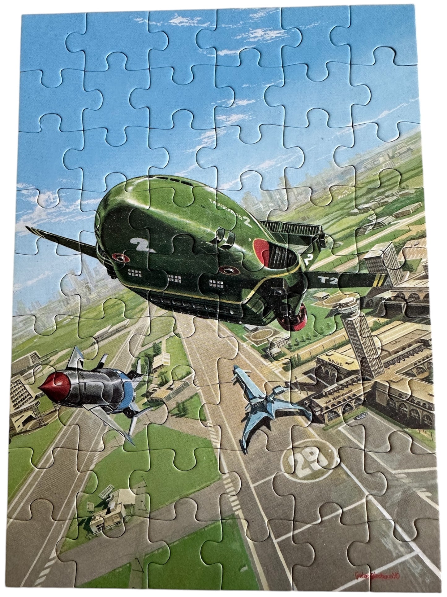 Vintage Kings 1993 Gerry Andersons Thunderbirds - Thunderbird 2 And Thunderbird 1 Taking Off - 54 Piece Jigsaw Puzzle - Shop Stock Room Find