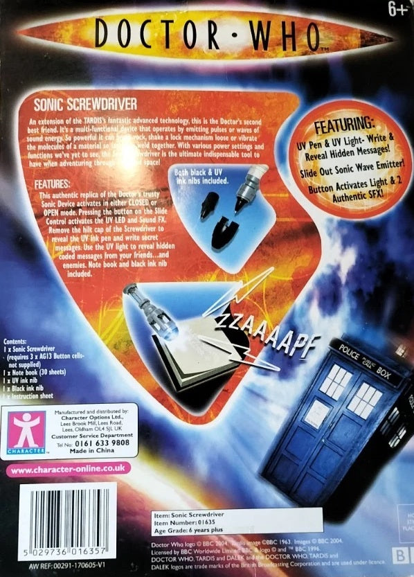 Vintage Character Options 2005 Dr Doctor Who The Ninth Doctors Sonic Screwdriver - Brand New Shop Stock Room Find