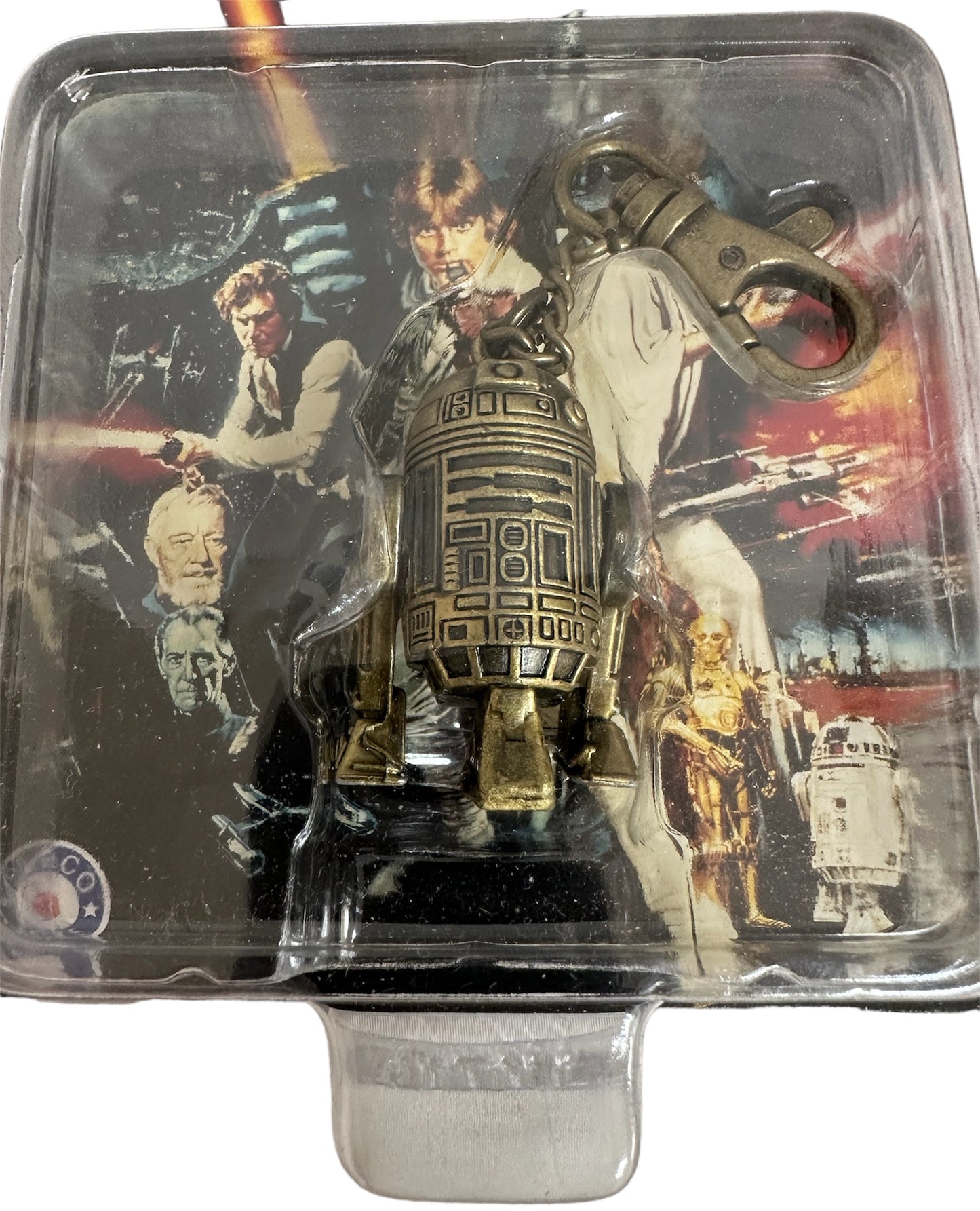 Vintage 1996 Star Wars Character Artoo-Detoo (R2-D2) Die Cast Metal Key Chain - Brand New Factory Sealed Shop Stock Room Find