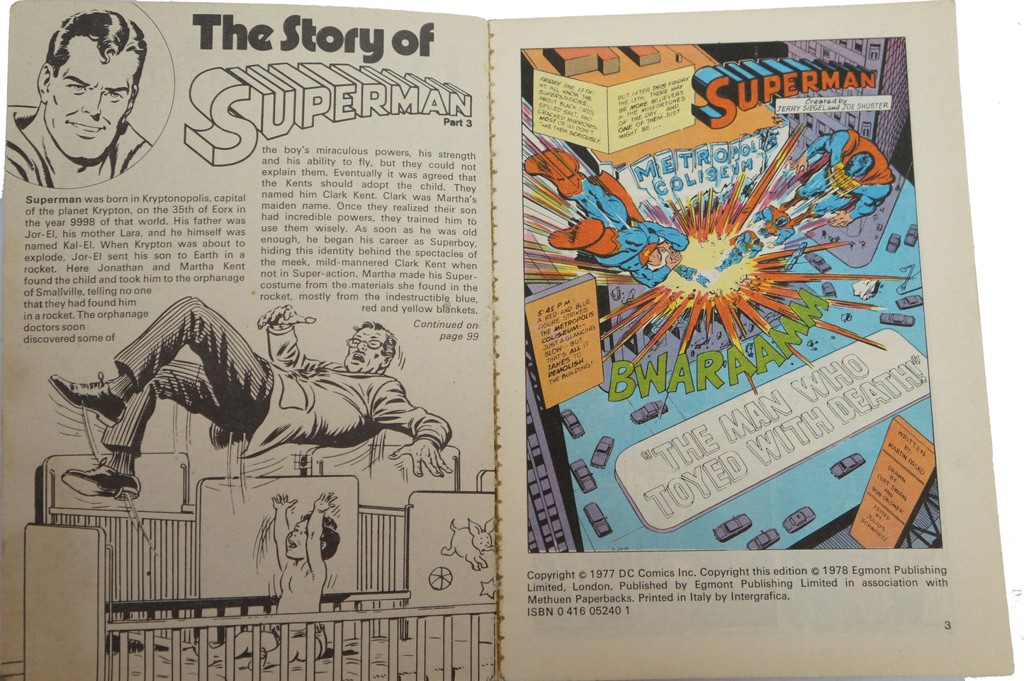 Vintage Egmont Publishing 1978 Superman Pocketbook No. 2 - Digest Size Paperback Book First Edition - Very Good Condition