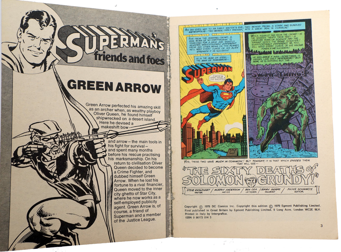 Vintage Egmont Publishing 1979 Superman Pocketbook No. 11 - Digest Size Paperback Book First Edition - Very Good Condition