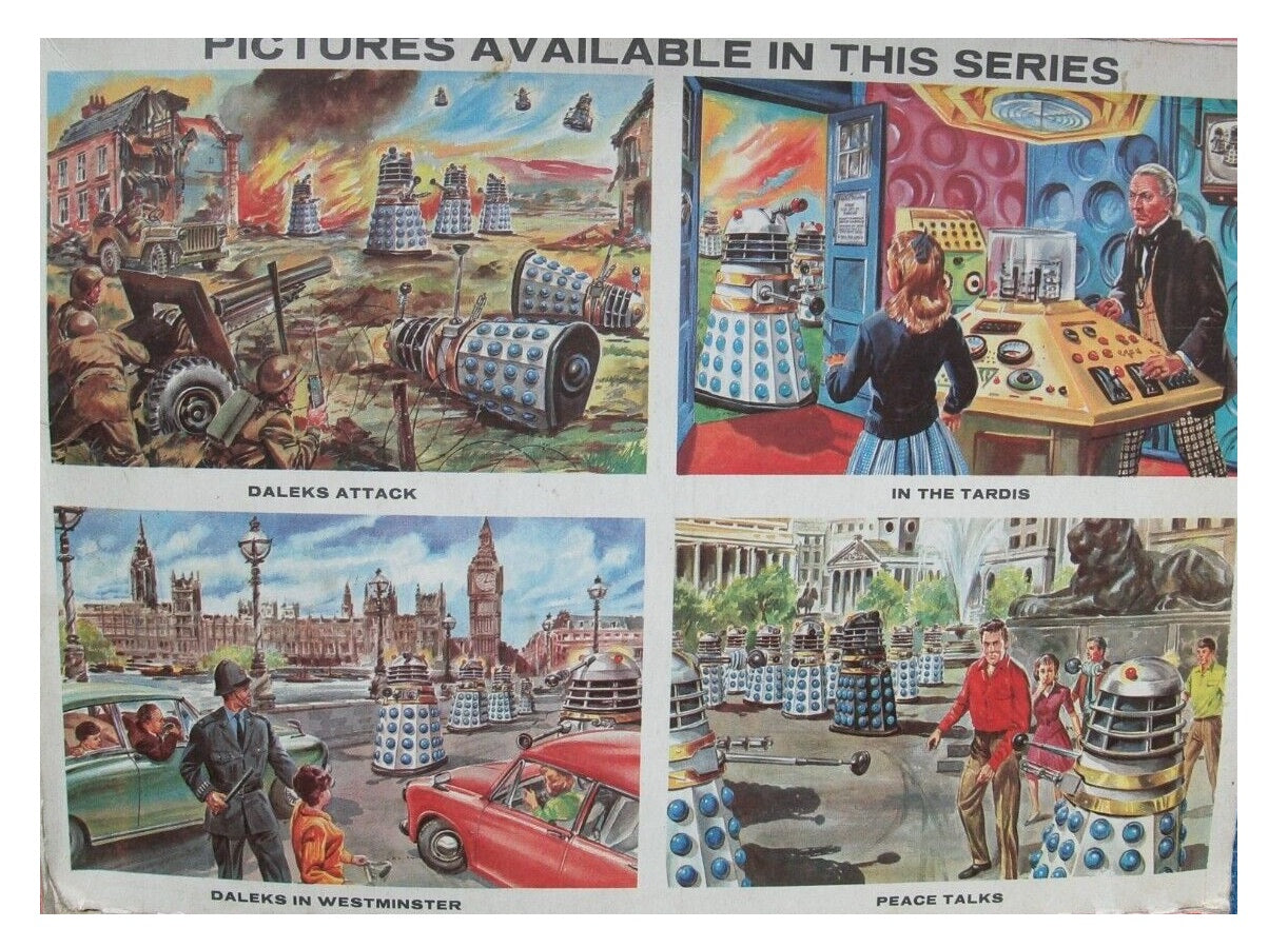 Vintage 1965 Dr Doctor Who And The Daleks Jigsaw Puzzle - Inside The Tardis - Complete & Assembled On A Board