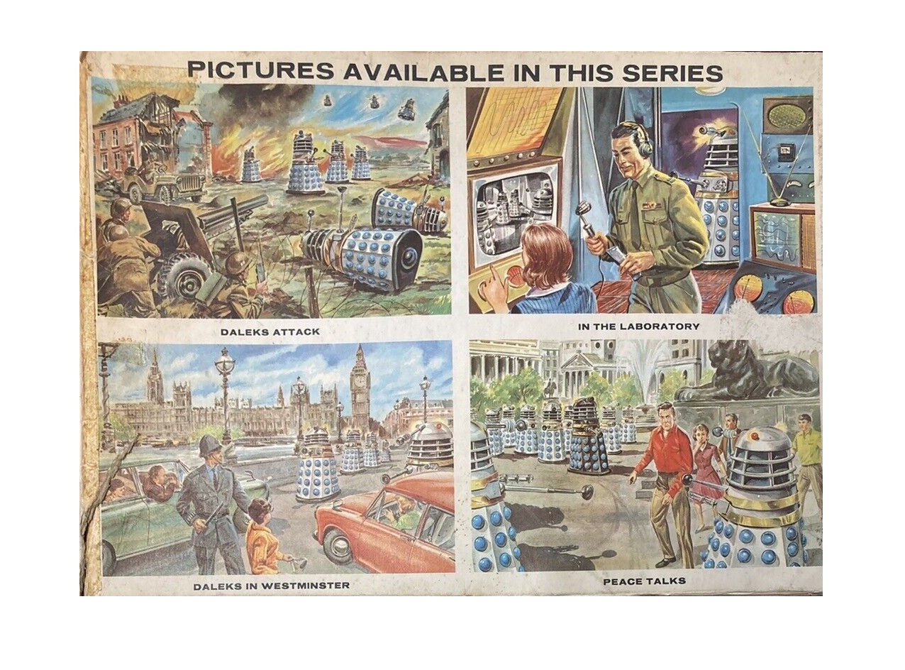 Vintage 1965 Dr Doctor Who And The Daleks Jigsaw Puzzle - Inside The Tardis - Complete & Assembled On A Board