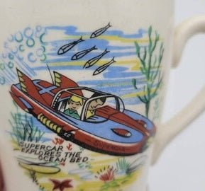 Vintage Keele St Pottery1962 Gerry Andersons A P Films Supercar Small Mug - Fantastic Condition - Ultra Rare Item