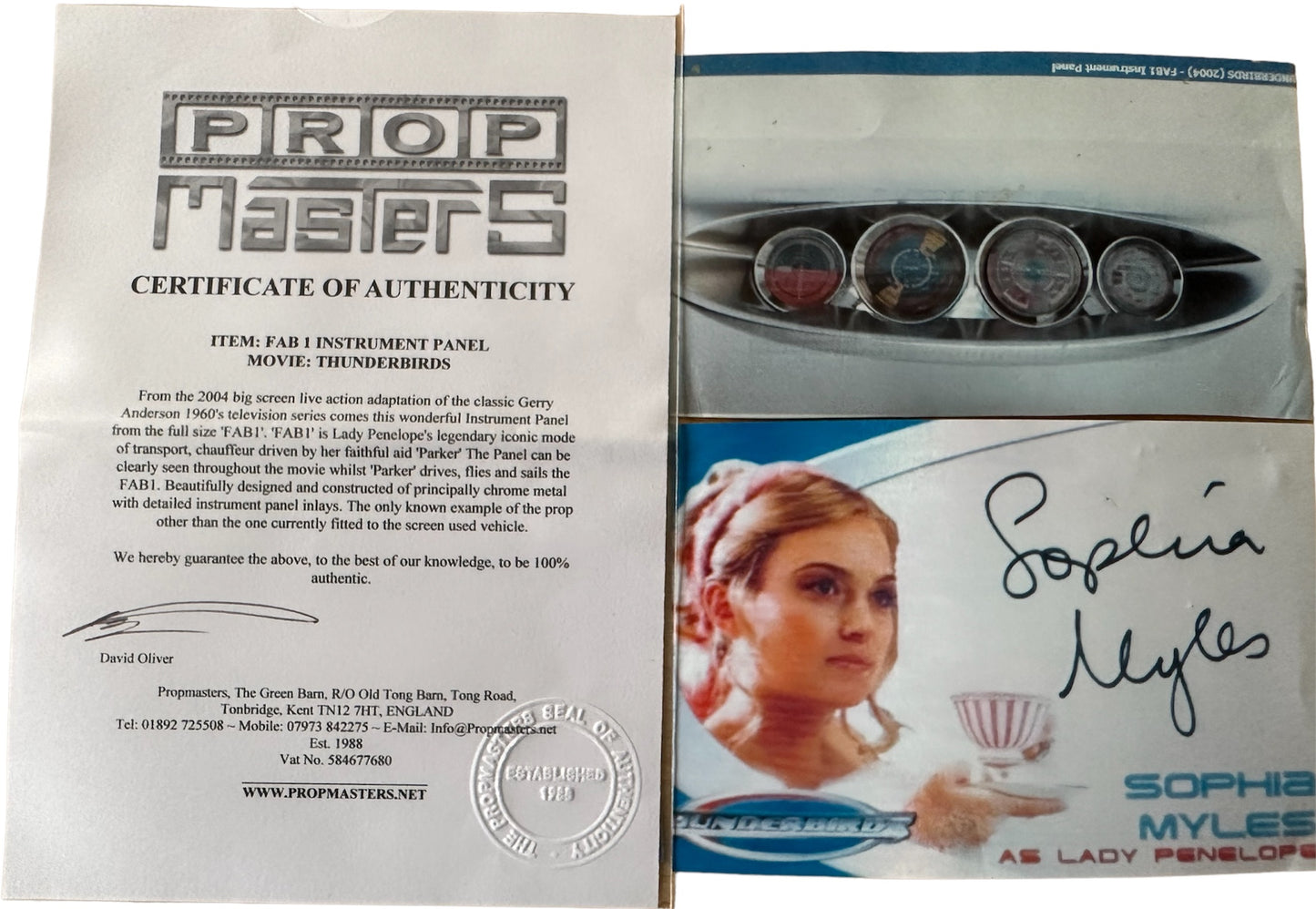 Vintage 2004 Gerry Andersons Thunderbirds Big Screen Live Action - Lady Penelopes FAB1 Instrument Panel Film Prop - Authentic With COA