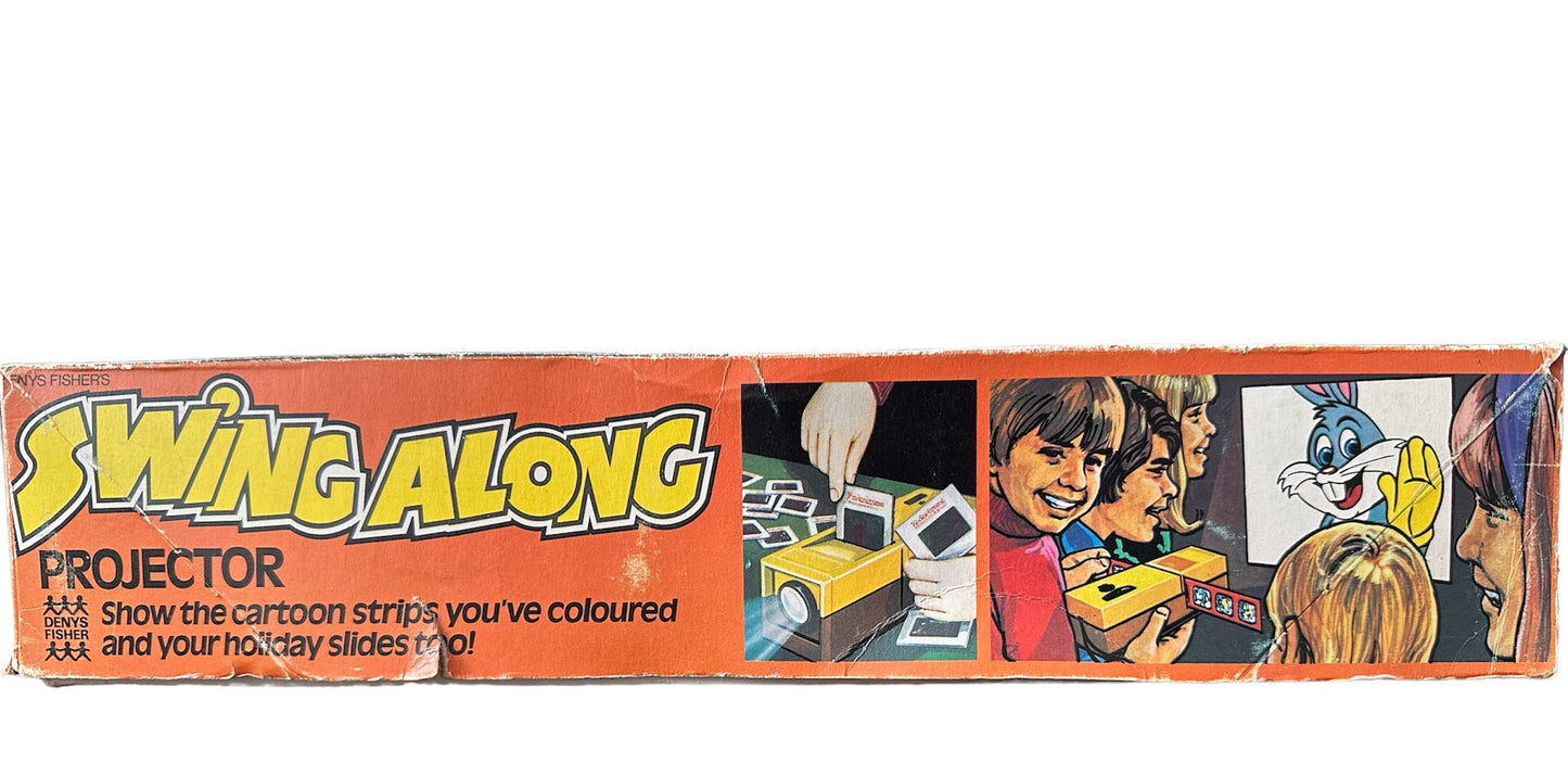 Vintage 1974 Denys Fisher Swing Along Projector With Colour Your Own Slides - Fantastic Condition - Fully Working - In The Original Box