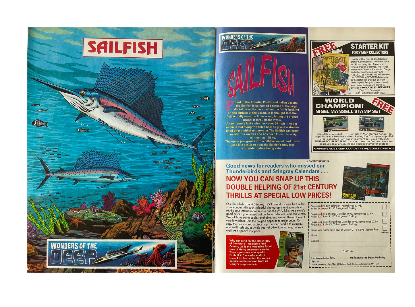 Vintage 1993 Gerry Andersons Stand By For Action... Stingray The Comic Issue No. 11 - February 27th To March 12th - Brand New Shop Stock Room Find
