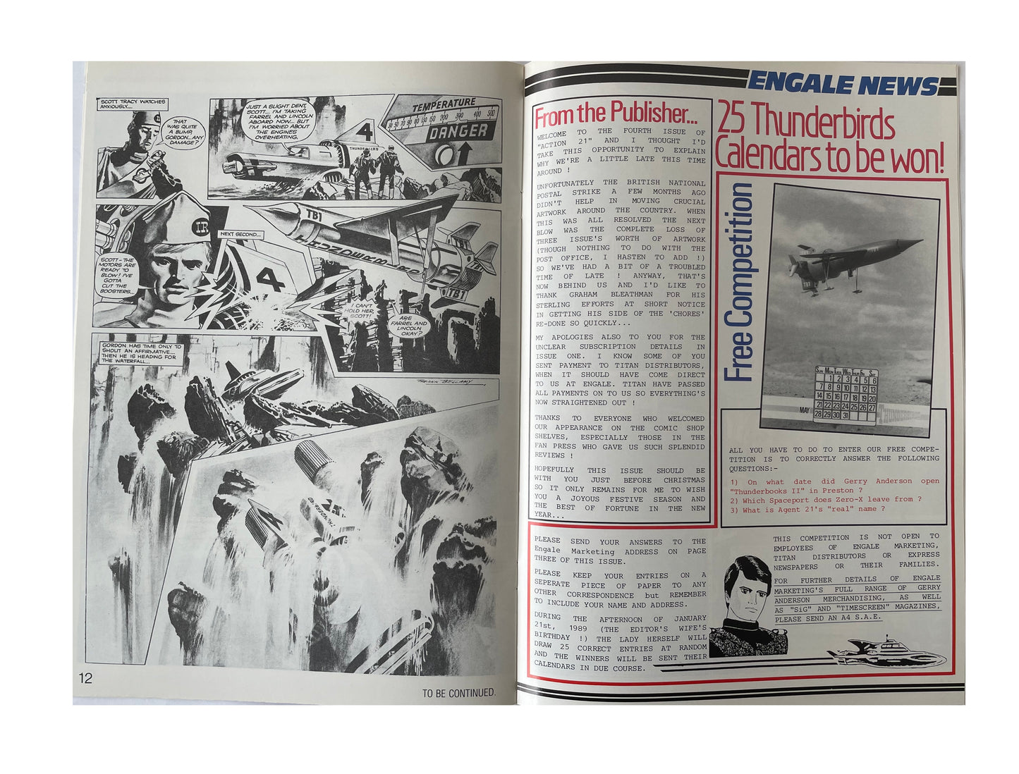 Vintage 1989 Gerry Andersons Action 21 Comic Magazine Volume 1 Number 4 Jan 2089 - Adventures In The 21st Century - Brand New Shop Stock Room Find