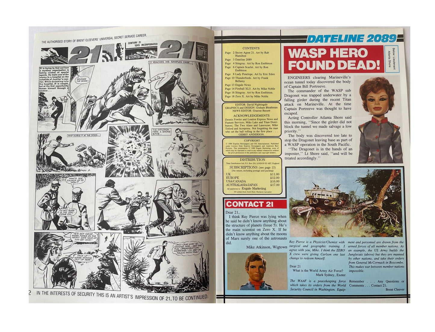 Vintage 1989 Gerry Andersons Action 21 Comic Magazine Volume 1 Number 7 July 2089- Adventures In The 21st Century - Brand New Shop Stock Room Find