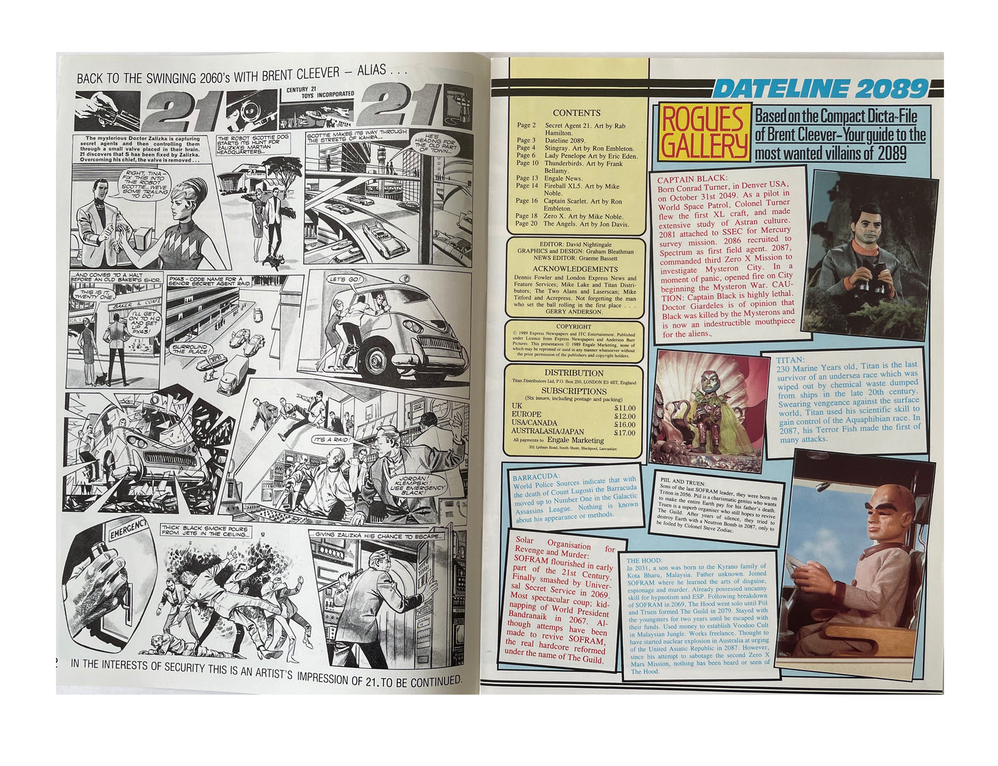 Vintage 1989 Gerry Andersons Action 21 Comic Magazine Volume 1 Number 10 October 2089 - Adventures In The 21st Century - Brand New Shop Stock Room Find