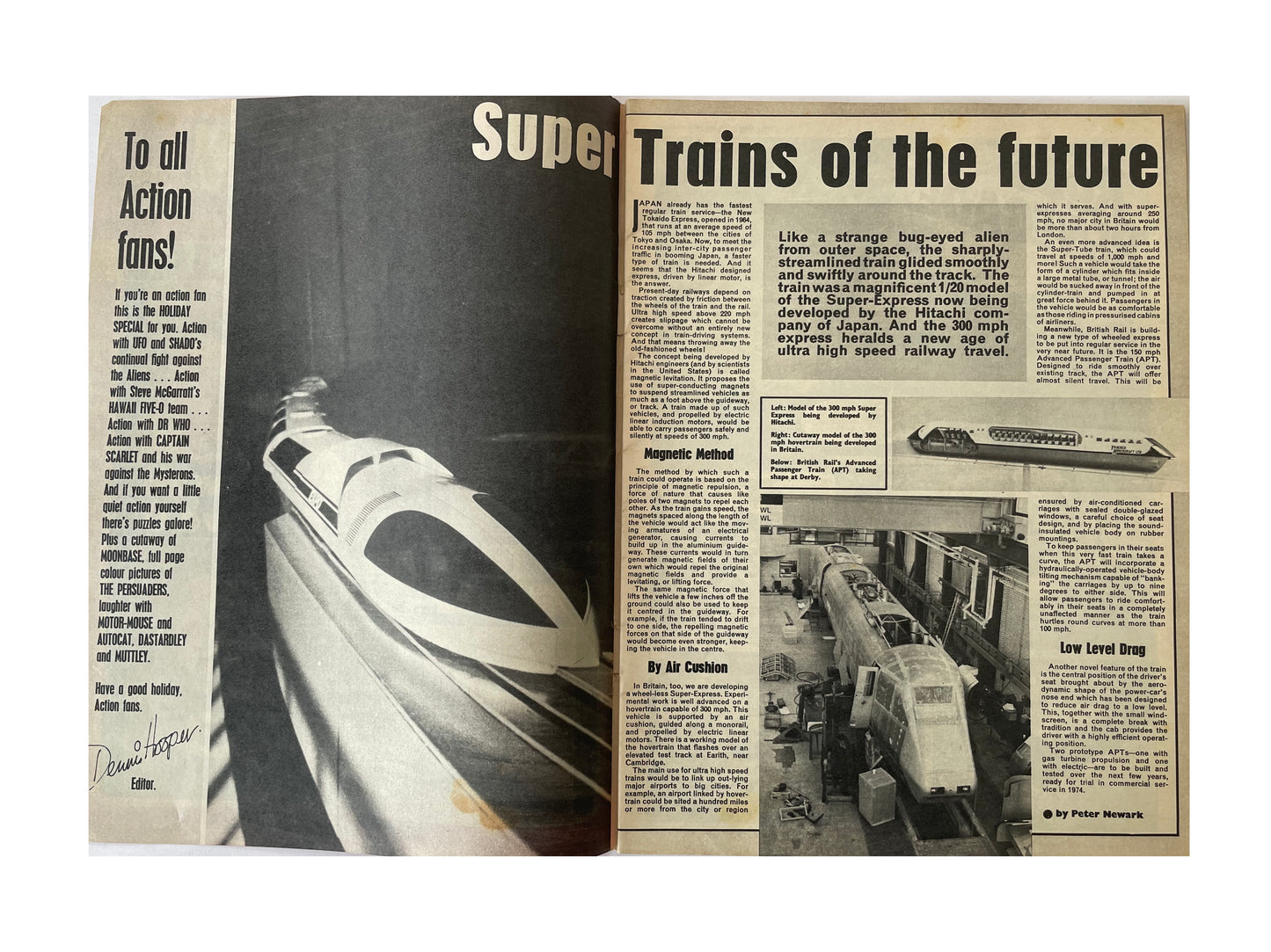 Vintage 1972 TV Action + Countdown Comic Magazine Summer Holiday Special 1972 - Fantastic Condition Vintage Comic