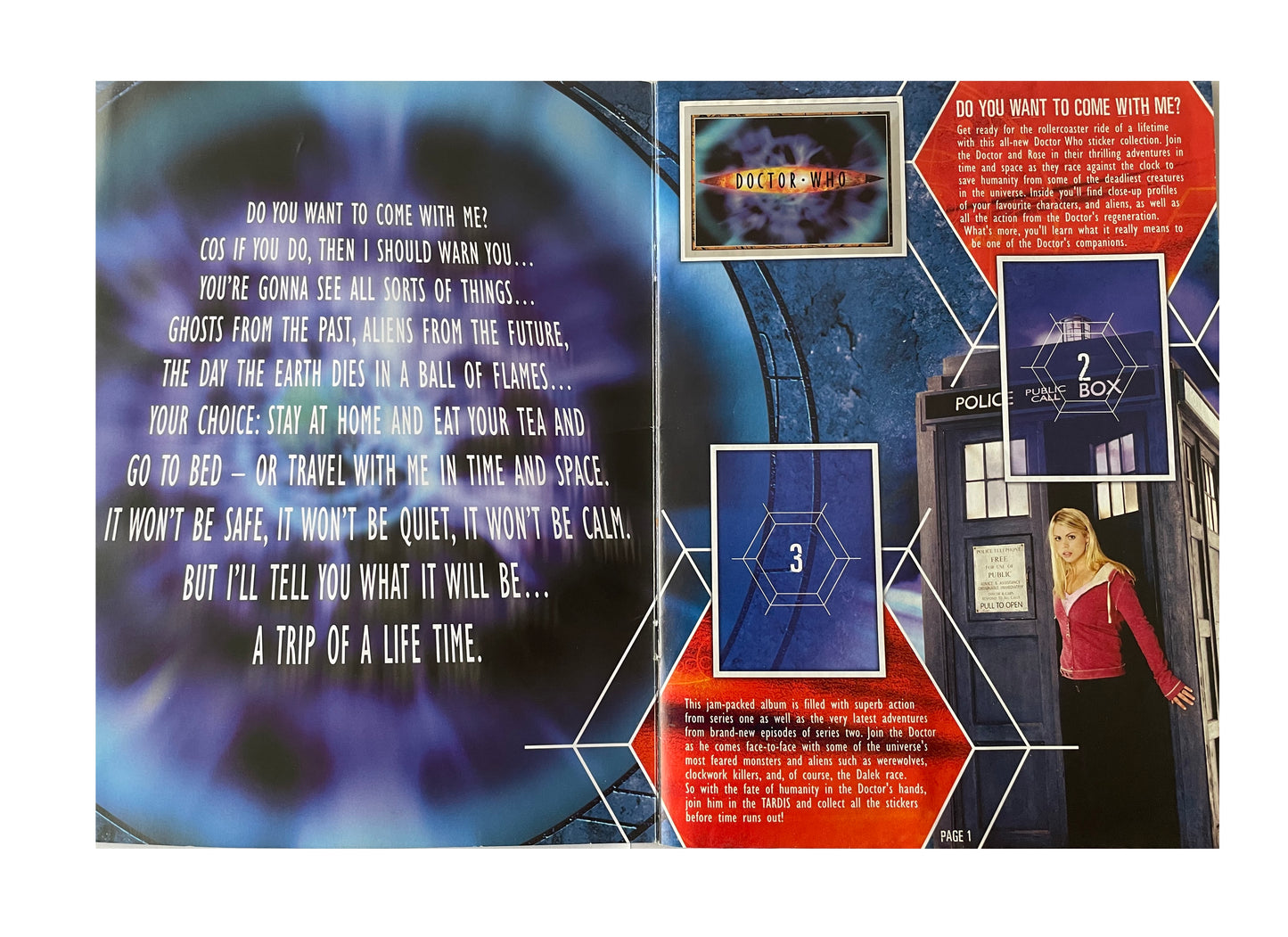 Vintage Doctor Dr Who Sticker Collection Sticker Album Book By Merlin 2004 With 161 Stickers Attached