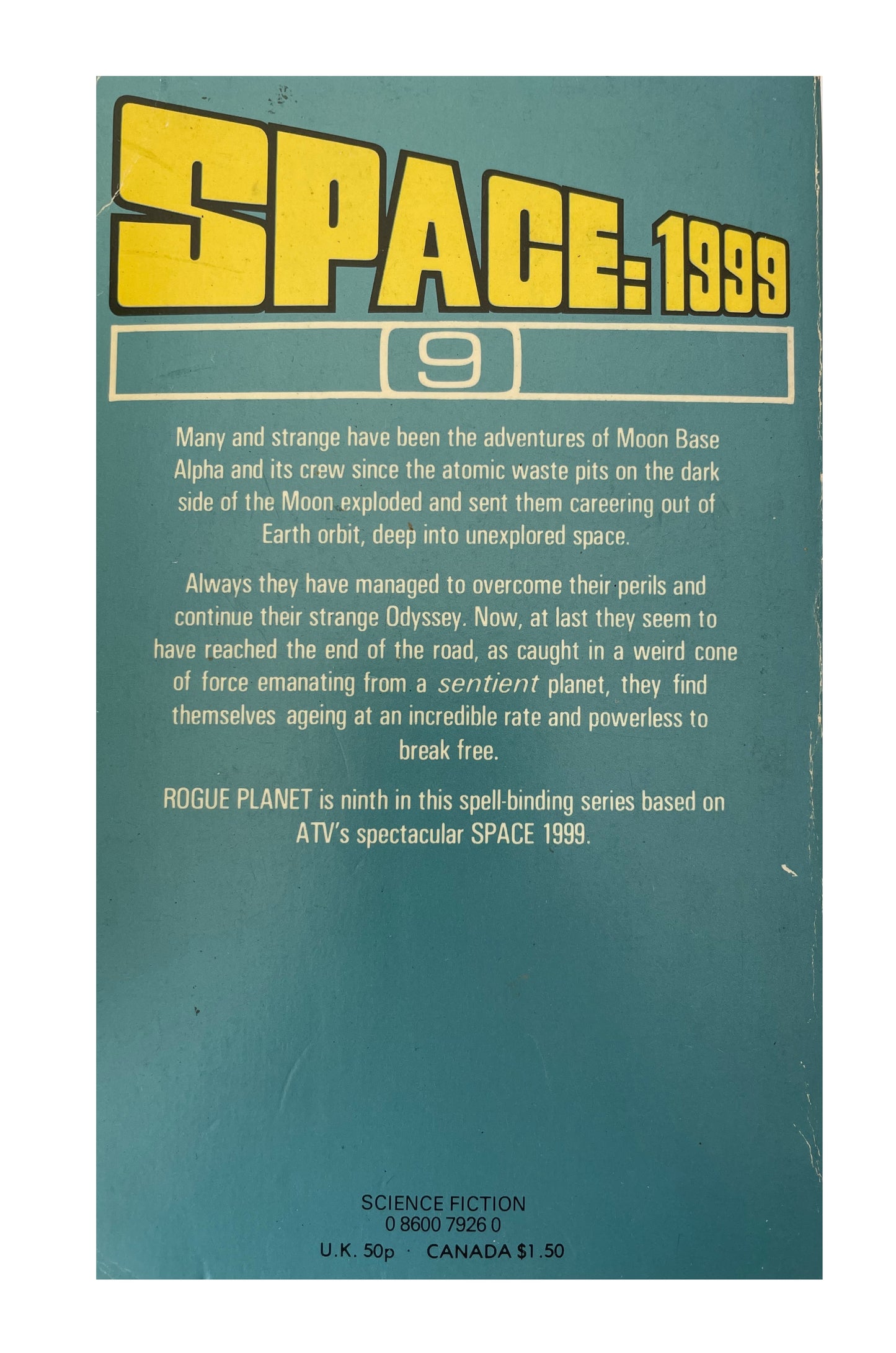 Vintage 1976 Gerry Andersons Space 1999 Paperback Book - Rogue Planet By E.C. Tubb - Based On The TV Series