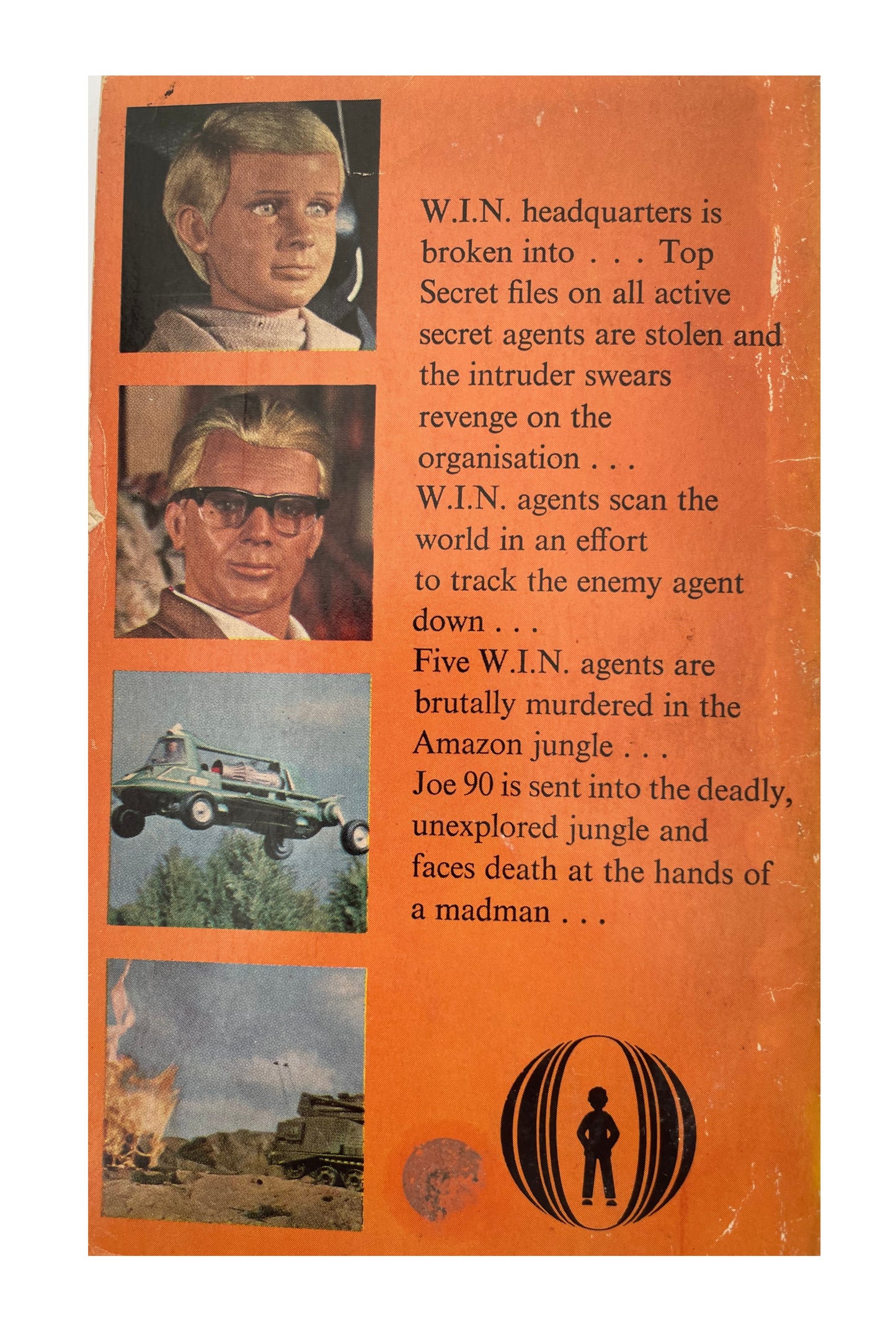 Vintage 1969 Gerry Andersons Joe 90 In Revenge Armada Paperback Book For Boys And Girls - Based On The TV Series