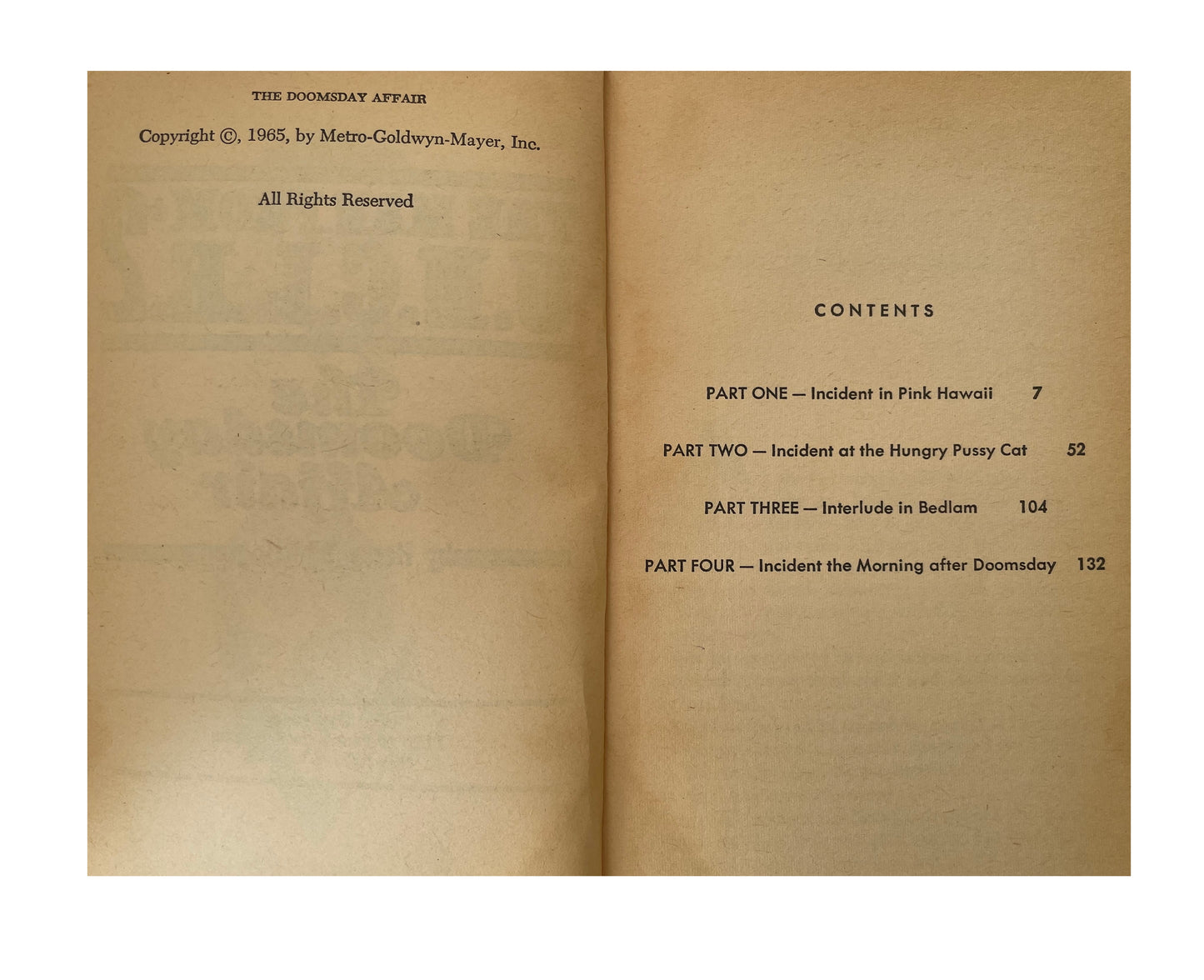 Vintage The Man From U.N.C.L.E The Doomsday Affair Paperback Novel 1965 By Harry Whittingham.