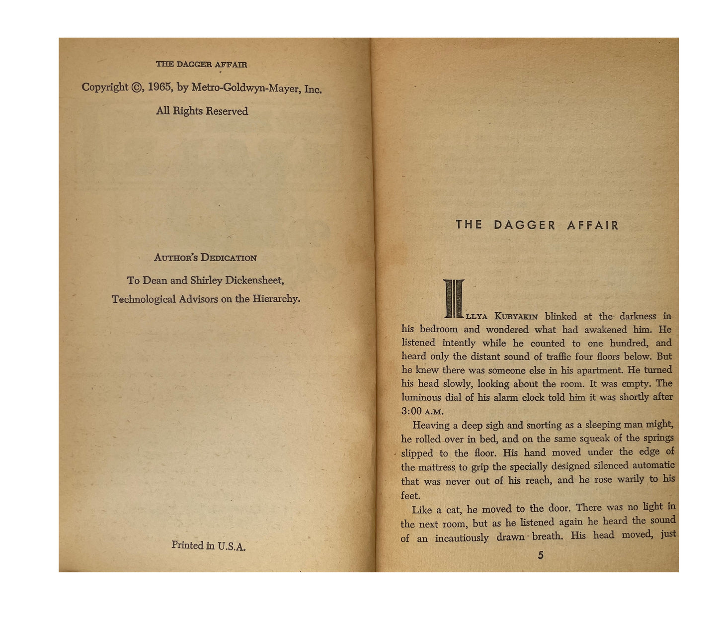 Vintage The Man From U.N.C.L.E The Dagger Affair Paperback Novel 1965 By David McDaniel