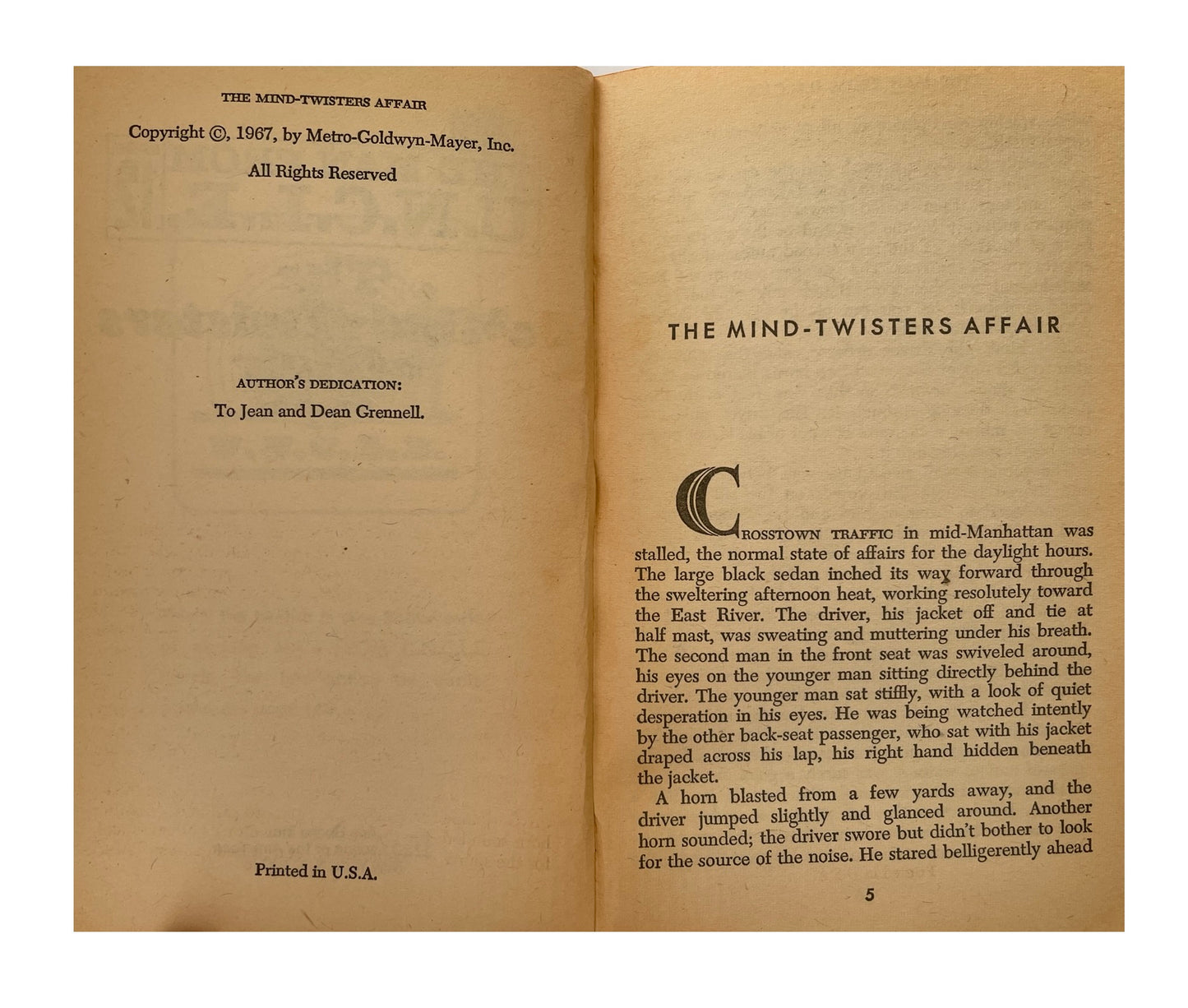 Vintage The Man From U.N.C.L.E The Mind-Twisters Affair Paperback Novel 1967 By Thomas Stratton