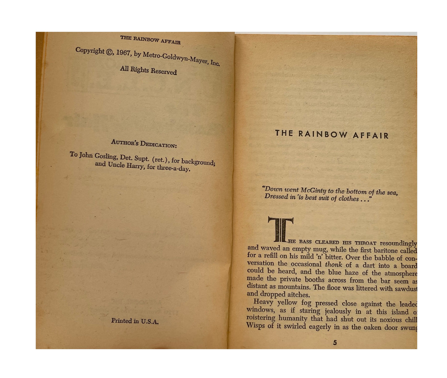 Vintage The Man From U.N.C.L.E The Rainbow Affair Paperback Novel 1967 By David Mc Daniel