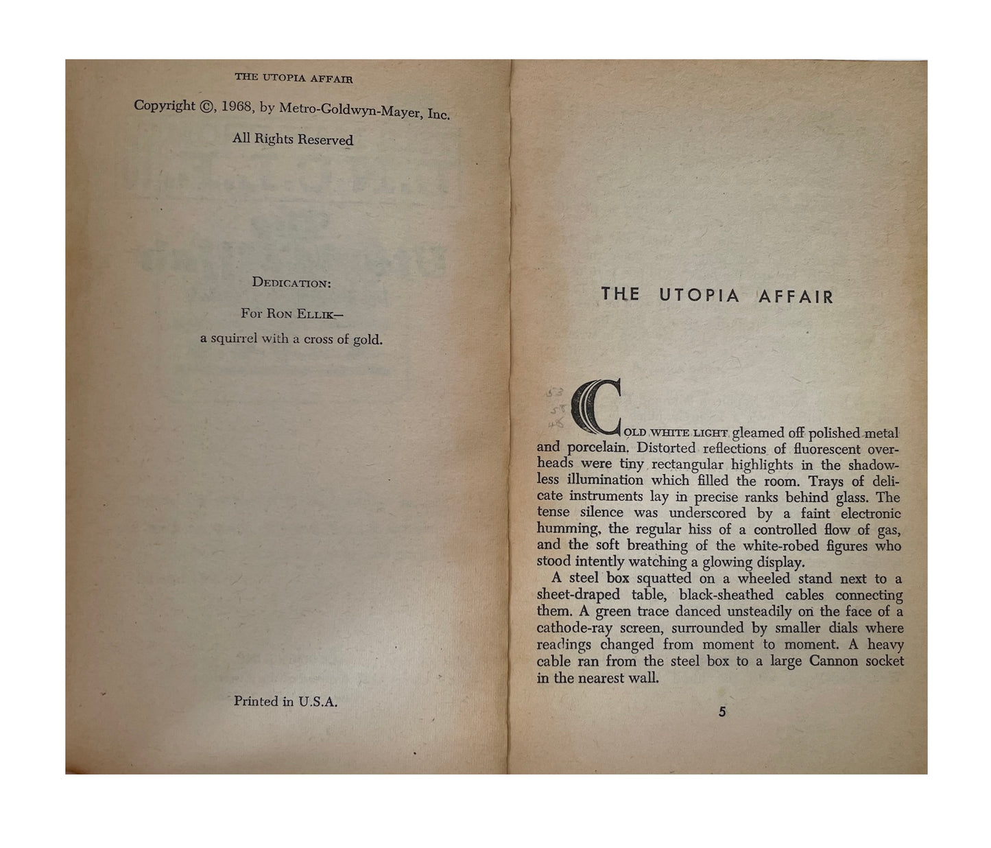 Vintage The Man From U.N.C.L.E The Utopia Affair Paperback Novel 1968 By David McDaniel