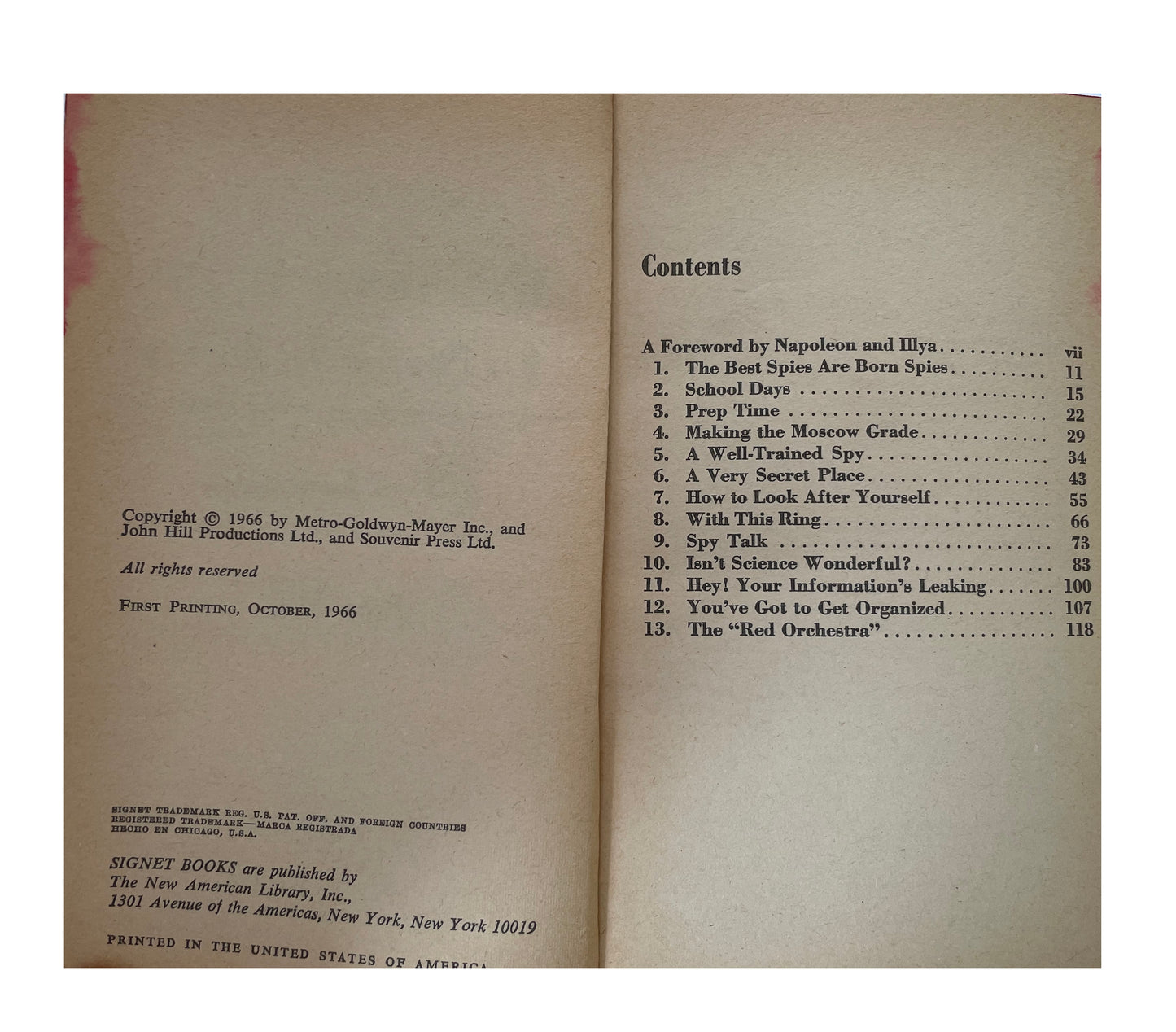 Vintage The Man From U.N.C.L.E ABC Of Expionage Paperback Novel 1966