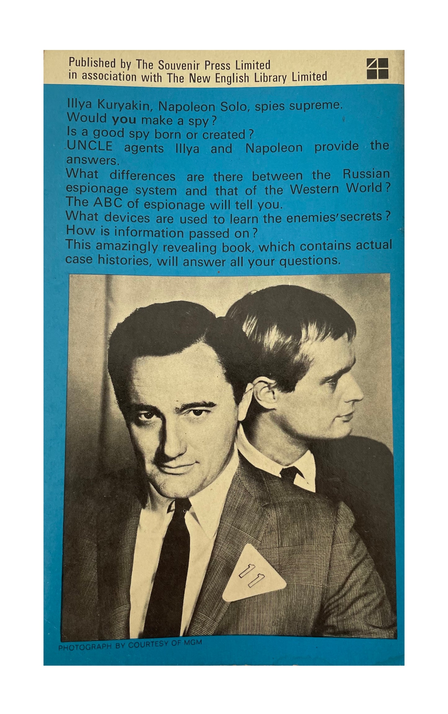Vintage The Man From U.N.C.L.E ABC Of Expionage Paperback Novel 1966
