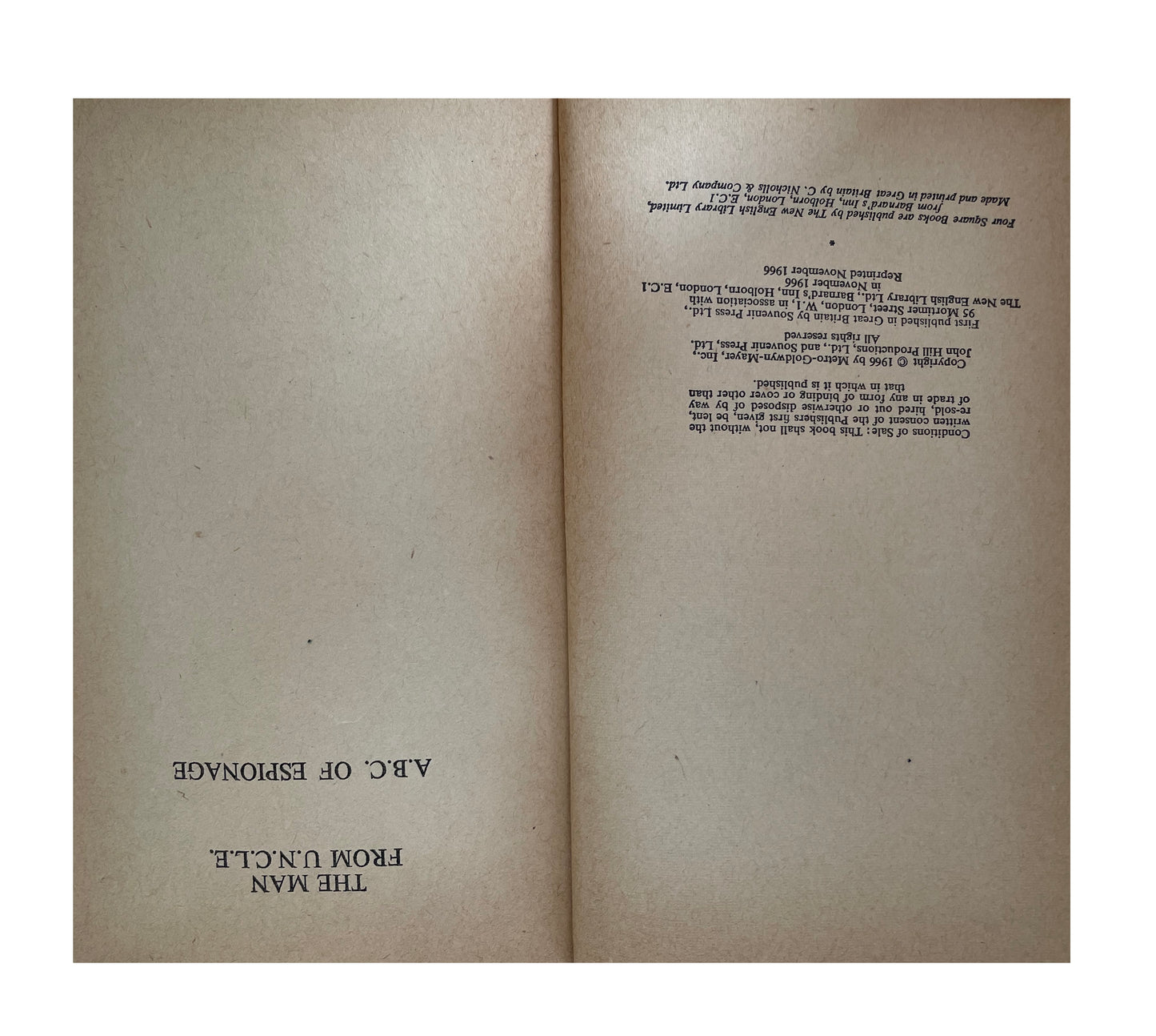 Vintage The Man From U.N.C.L.E ABC Of Expionage Paperback Novel 1966