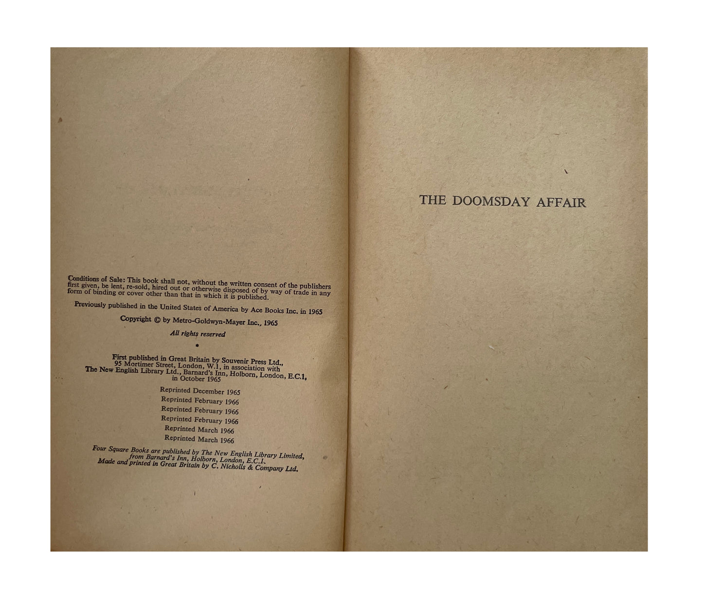 Vintage The Man From U.N.C.L.E The Doomsday Affair Paperback Novel 1966 By Harry Whittingham