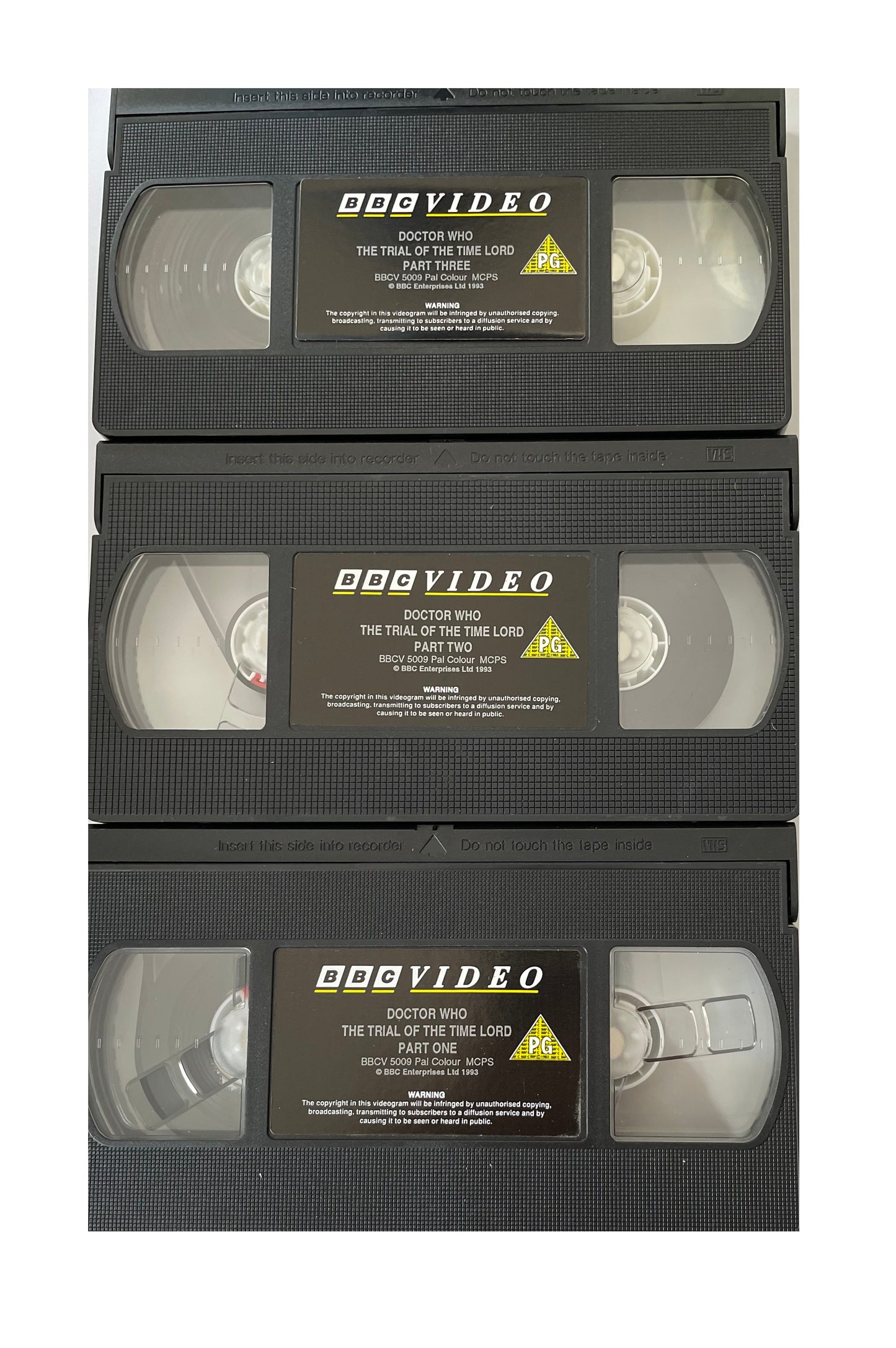 Vintage Dr Doctor Who The Trial Of A Time Lord Triple VHS Video Cassettes In A Limited Edition Collectable Tardis Tin - Shop Stock Room Find