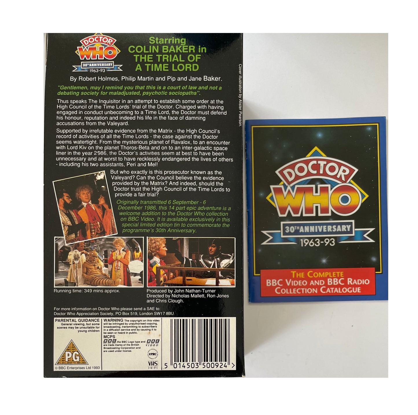 Vintage Dr Doctor Who The Trial Of A Time Lord Triple VHS Video Cassettes In A Limited Edition Collectable Tardis Tin - Shop Stock Room Find