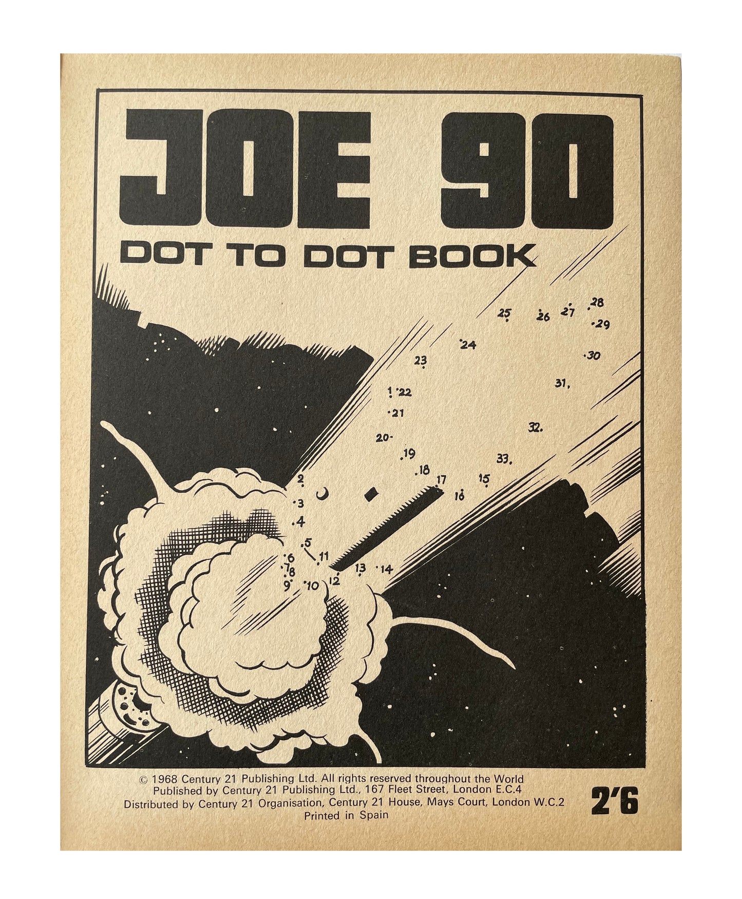 Vintage Gerry Andersons 1968 Ultra Rare Joe 90 Dot To Dot Book J8- As Seen In The Television Series - Century 21 Publishing - Shop Stock Room Find