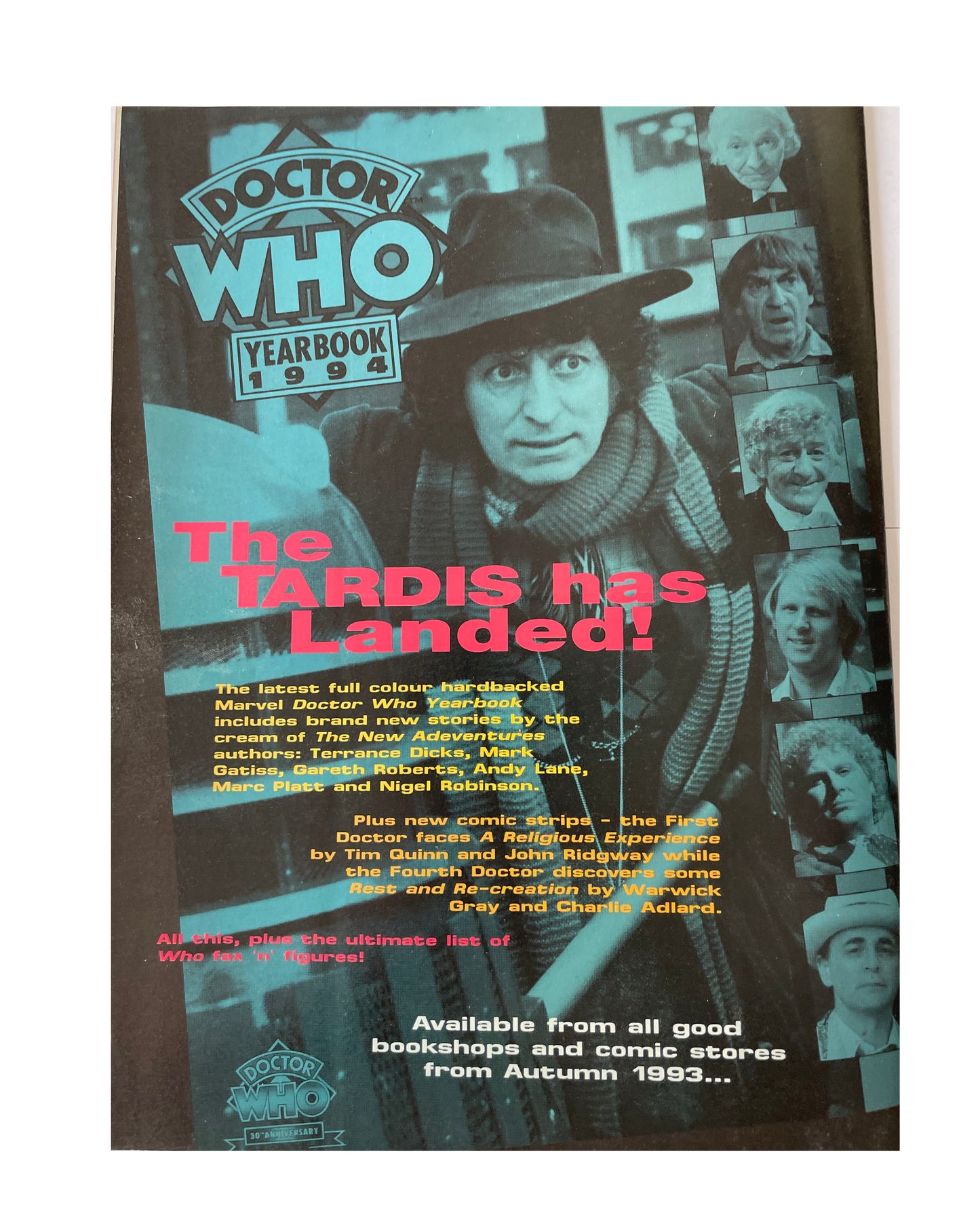 Vintage BBC Doctor Dr Who Magazine Issue Number 202 4th August 1993 - With Free Postcards - Shop Stock Room Find