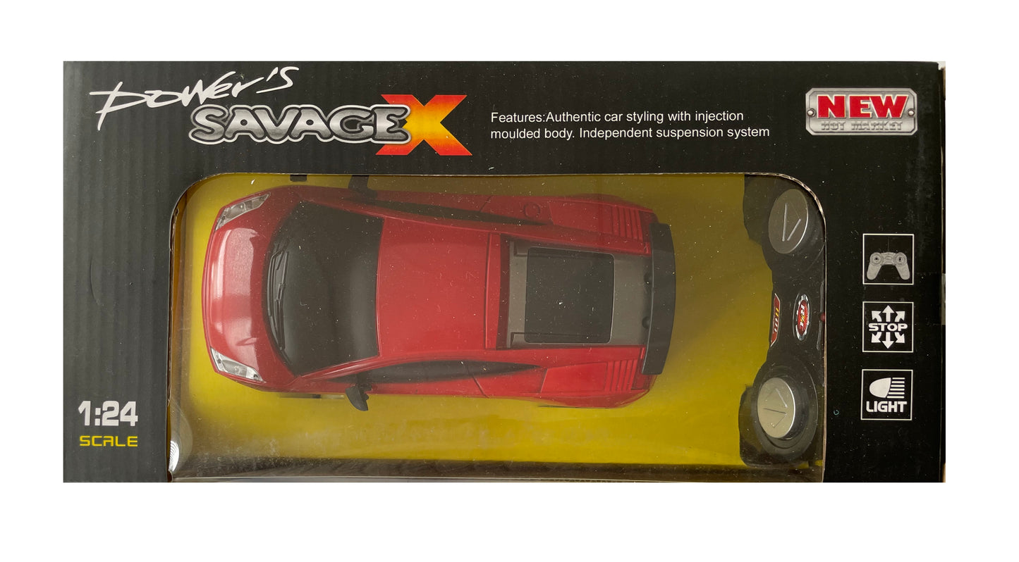 Powers Savage X Full Function Remote Radio Controlled High Performance Yellow Lambo Sports Car - New In Box.