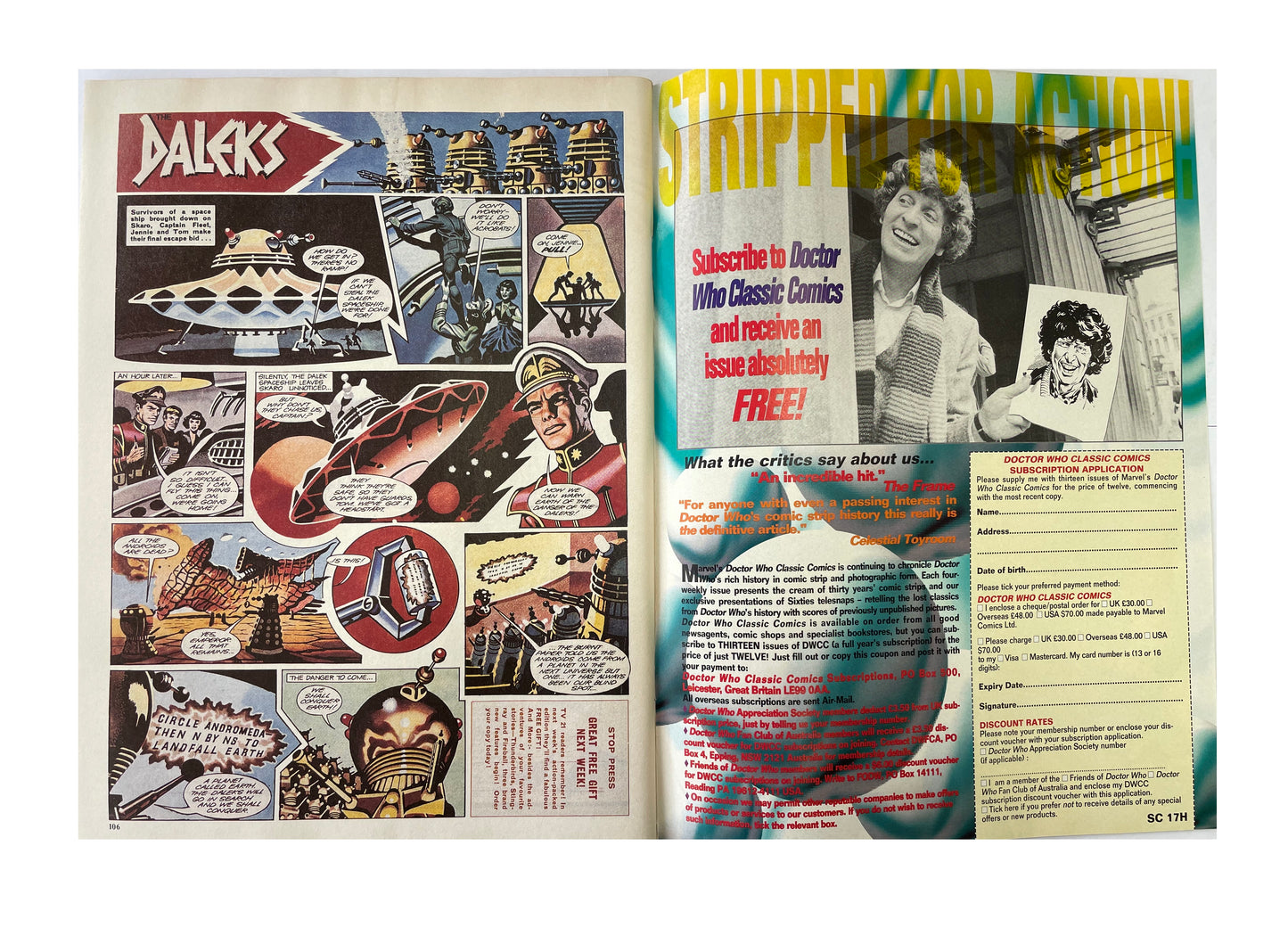Vintage 1994 Marvels Doctor Dr Who Special - The Dalek Chronicles - The Whole Story In One Magazine - Brand New Shop Stock Room Find
