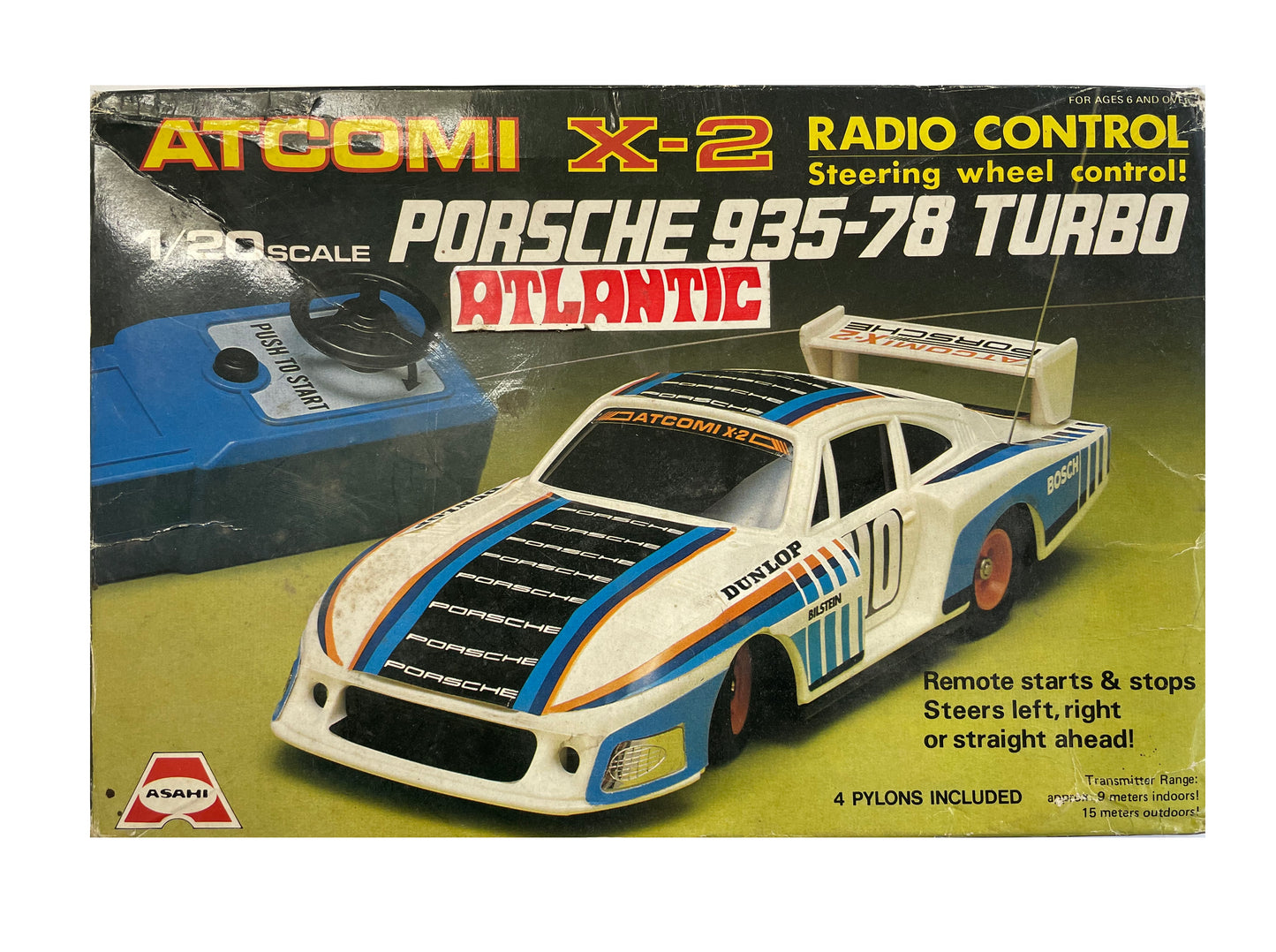 Vintage Atcomi 1970's Porsche 935-78 Turbo Radio Control Steering Wheel Control Car - In The Original Box