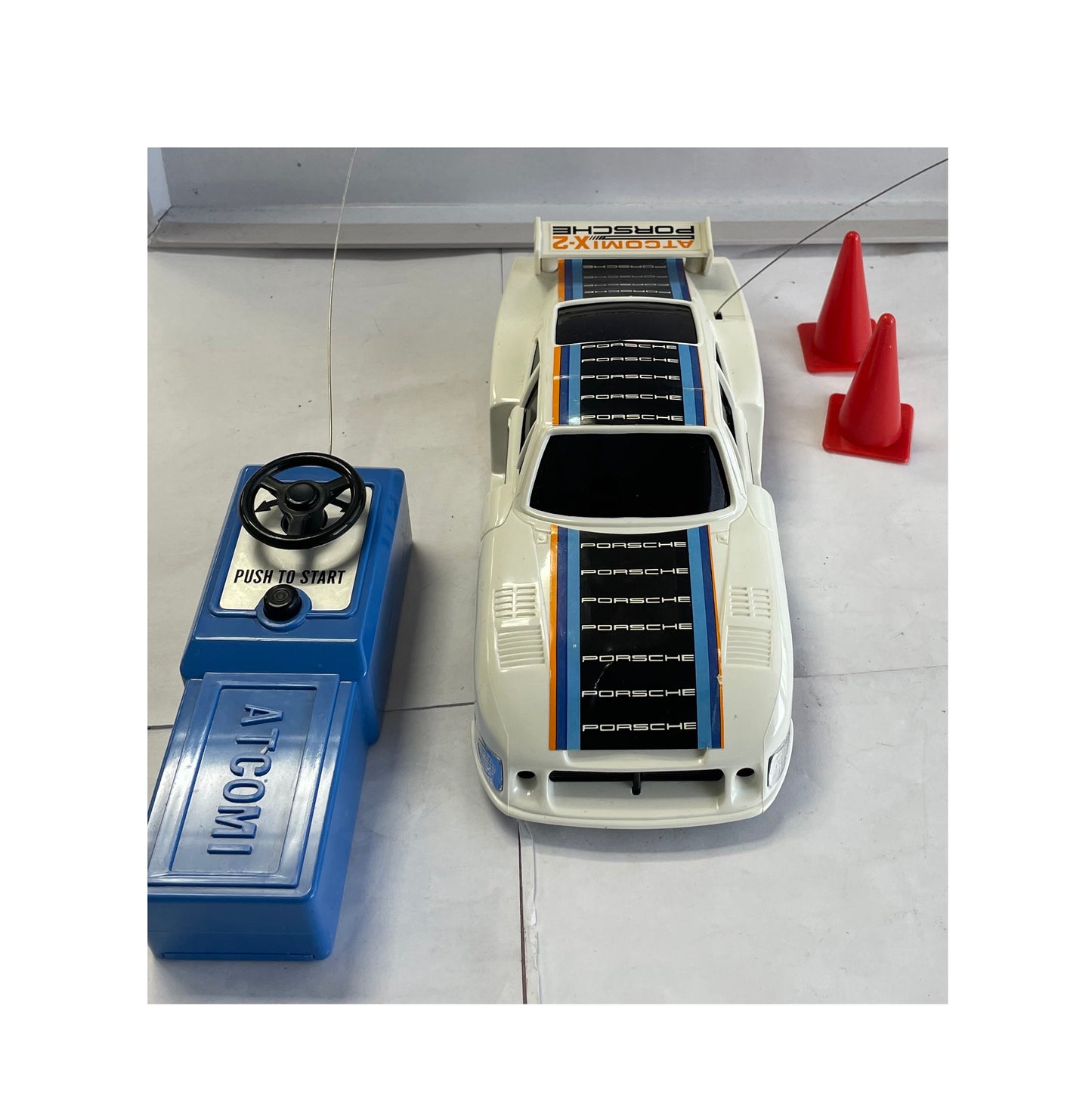 Vintage Atcomi 1970's Porsche 935-78 Turbo Radio Control Steering Wheel Control Car - In The Original Box