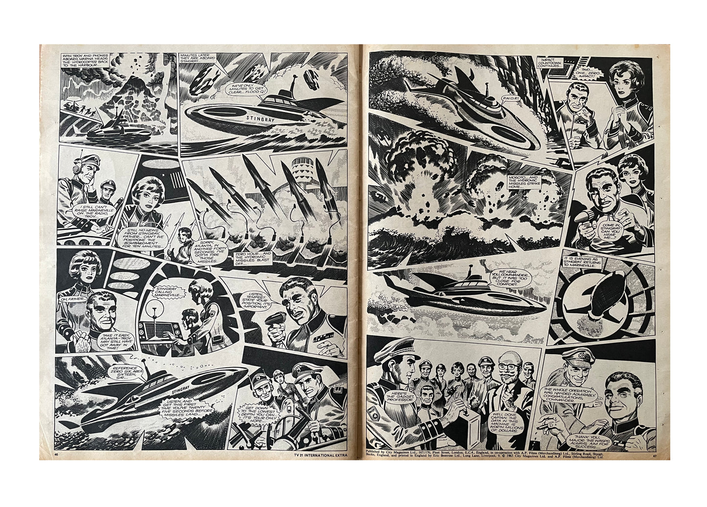 Vintage Ultra Rare October 1965 TV Century 21 International Extra Comic Magazine With Gerry Andersons Stingray - Fantastic Condition