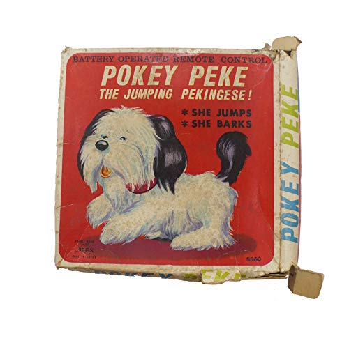 Vintage 1970's Remote Control Pokey Peke The Jumping Pekingese Toy Dog - In The Original Box