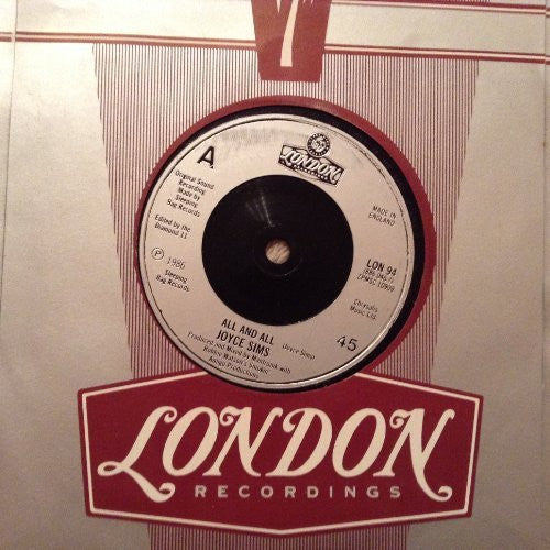 Vintage 1986 Joyce Sims - All And All - 7 Inch Vinyl Record - London Records Label