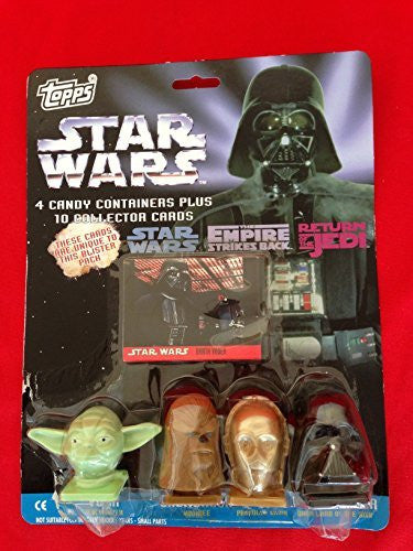 Star Wars 4 Candy Containers plus 10 Collector Cards